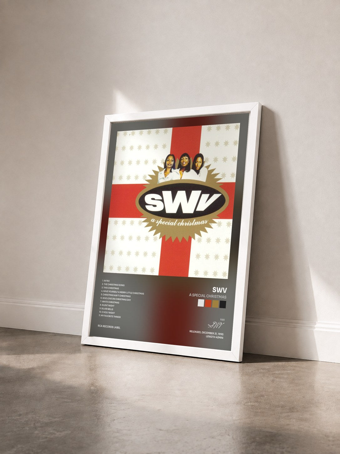#blanc Tableau de l'album A Special Christmas de SWV vu de trois quarts, cadre blanc