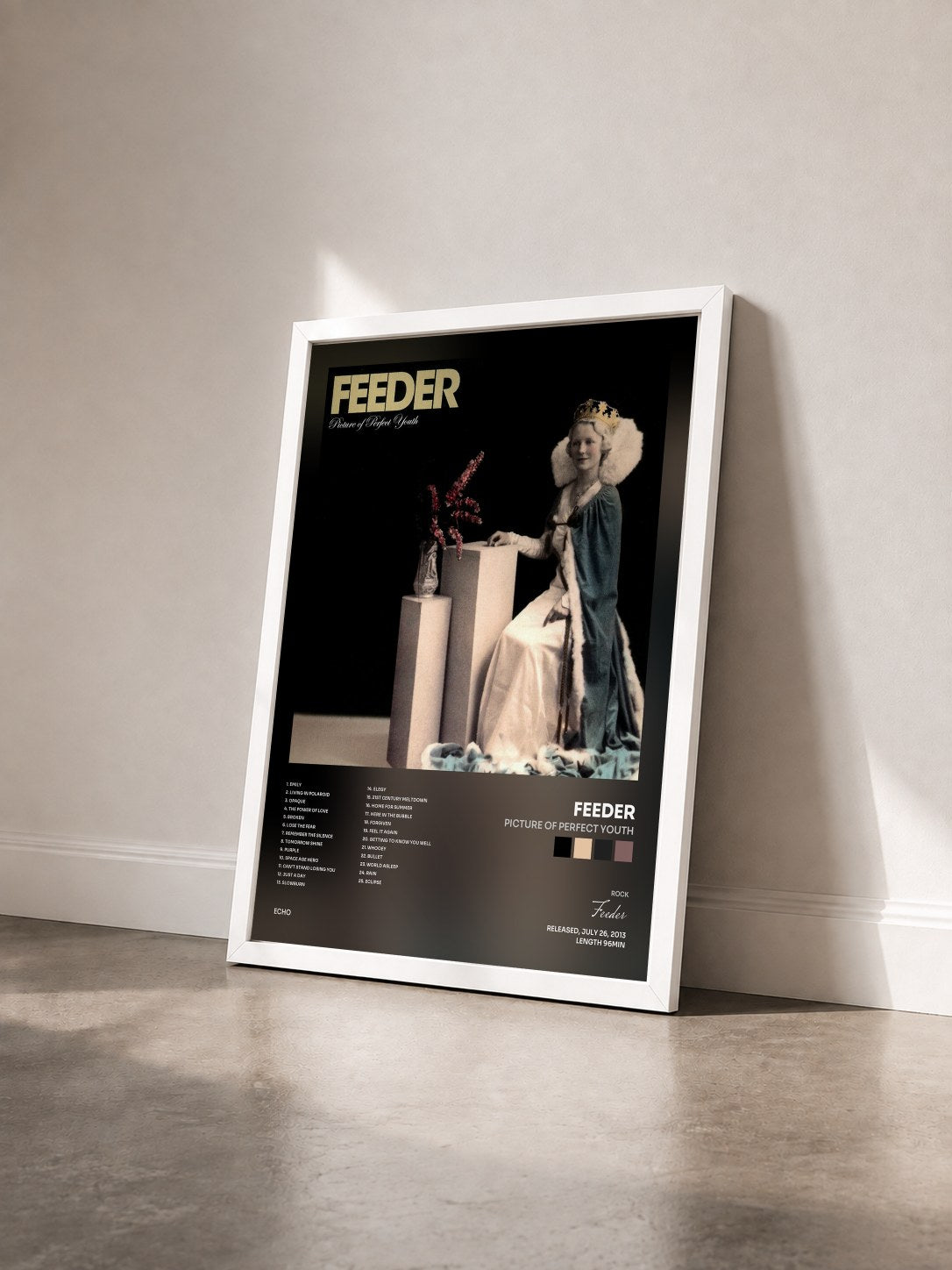 #blanc Tableau de l'album Picture of Perfect Youth de Feeder vu de trois quarts, cadre blanc