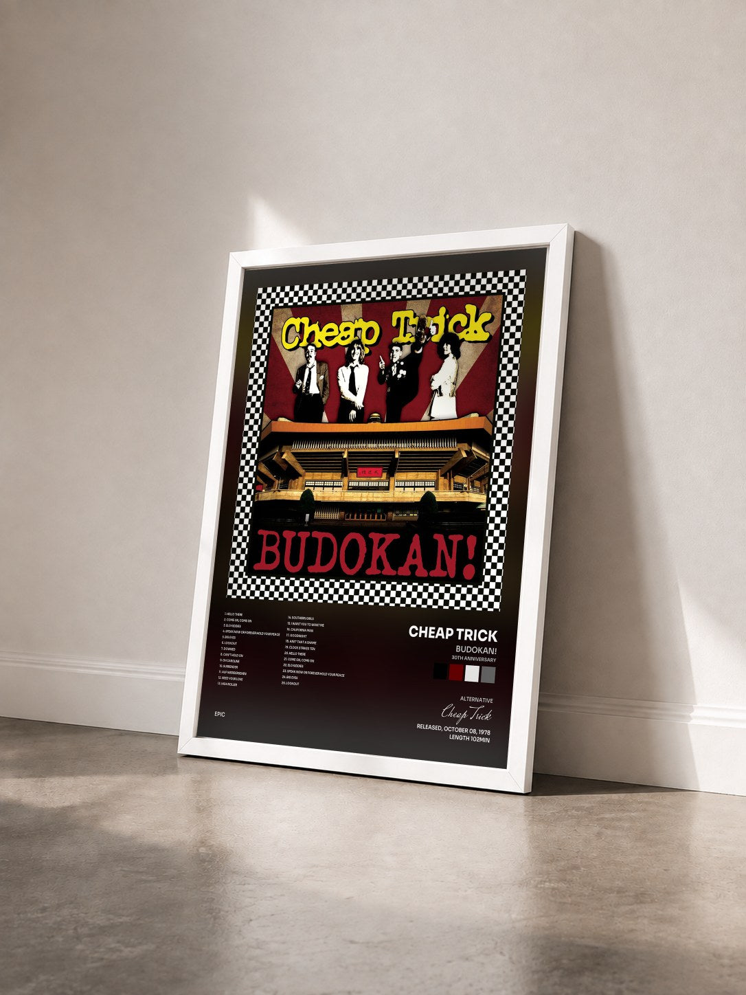 #blanc Tableau de l'album BUDOKAN! (30th Anniversary) de Cheap Trick vu de trois quarts, cadre blanc