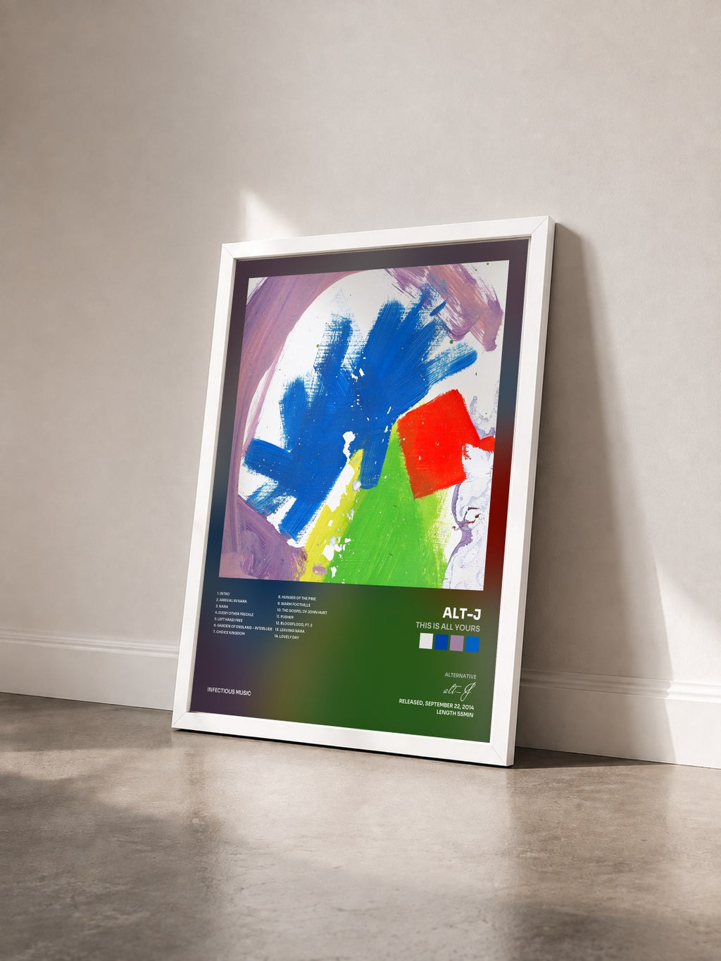 #blanc Tableau de l'album This Is All Yours de alt-J vu de trois quarts, cadre blanc