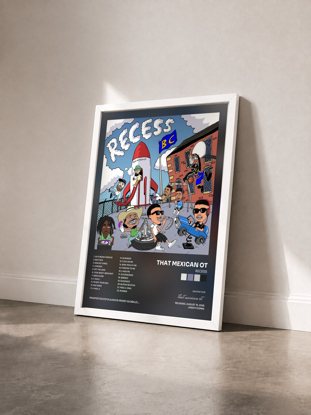 #blanc Tableau de l'album Recess de that mexican ot vu de trois quarts, cadre blanc