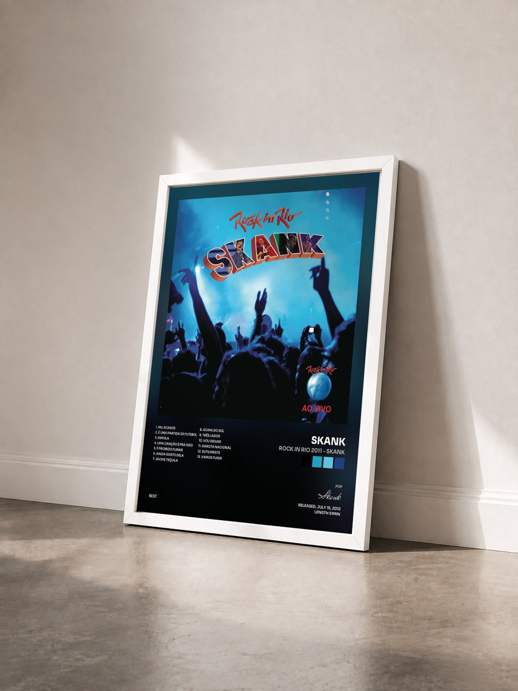 #blanc Tableau de l'album Rock in Rio 2011 - Skank de Skank vu de trois quarts, cadre blanc