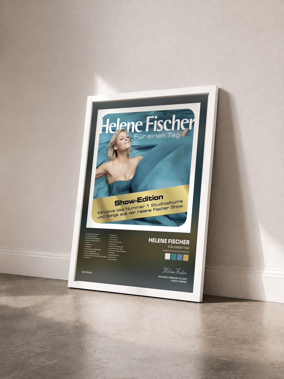 #blanc Tableau de l'album Für einen Tag (Helene Fischer Show Edition) de Helene Fischer vu de trois quarts, cadre blanc