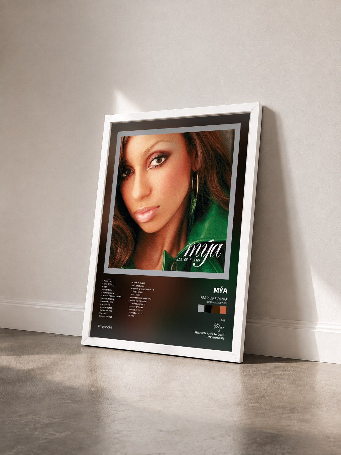#blanc Tableau de l'album Fear Of Flying (Expanded Edition) de Mýa vu de trois quarts, cadre blanc