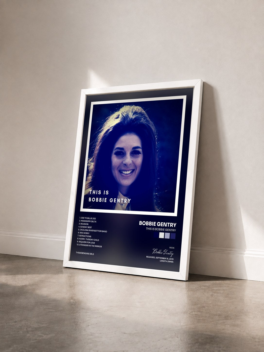 #blanc Tableau de l'album This is Bobbie Gentry de Bobbie Gentry vu de trois quarts, cadre blanc