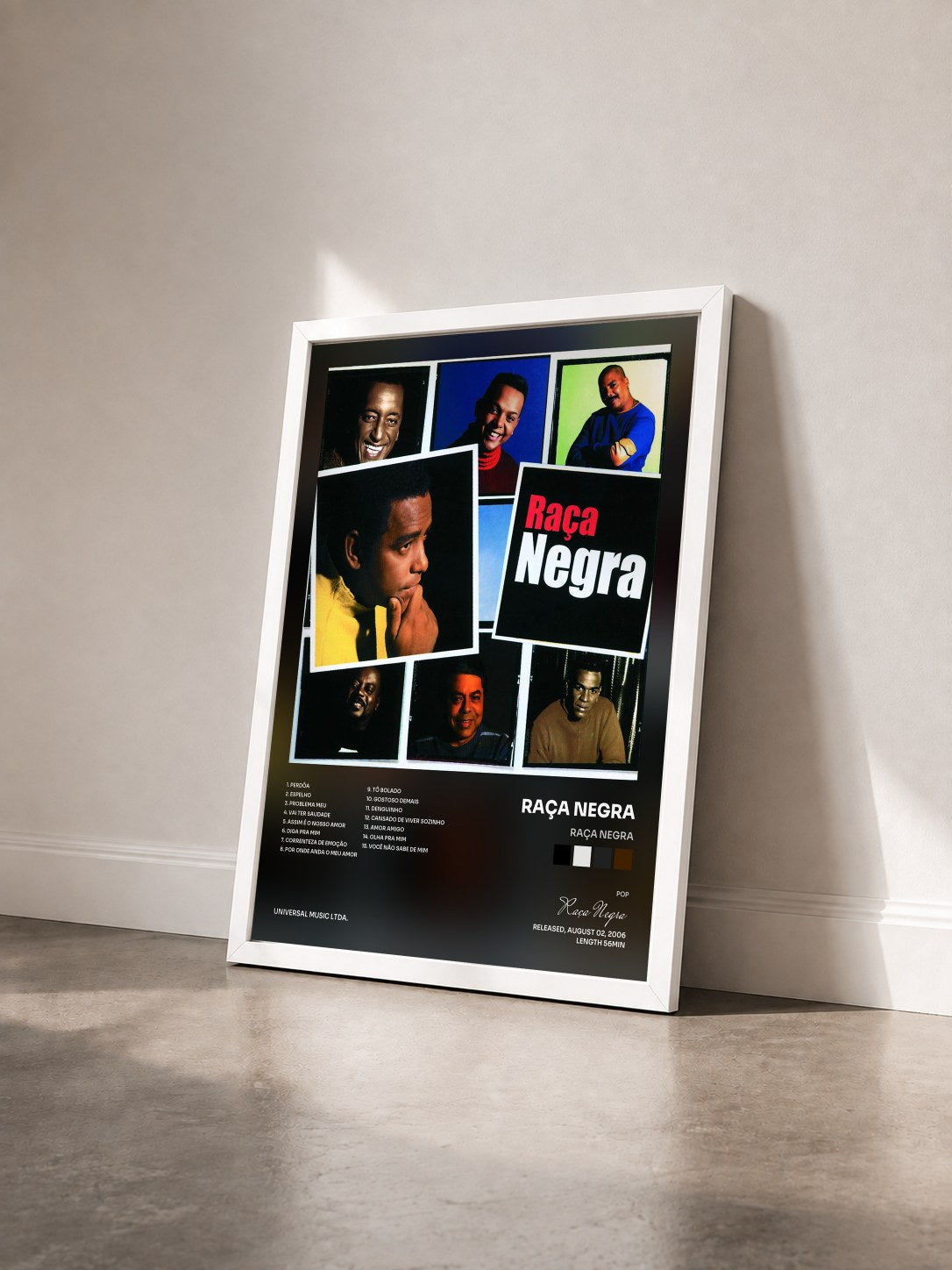 #blanc Tableau de l'album Raça Negra de Raça Negra vu de trois quarts, cadre blanc