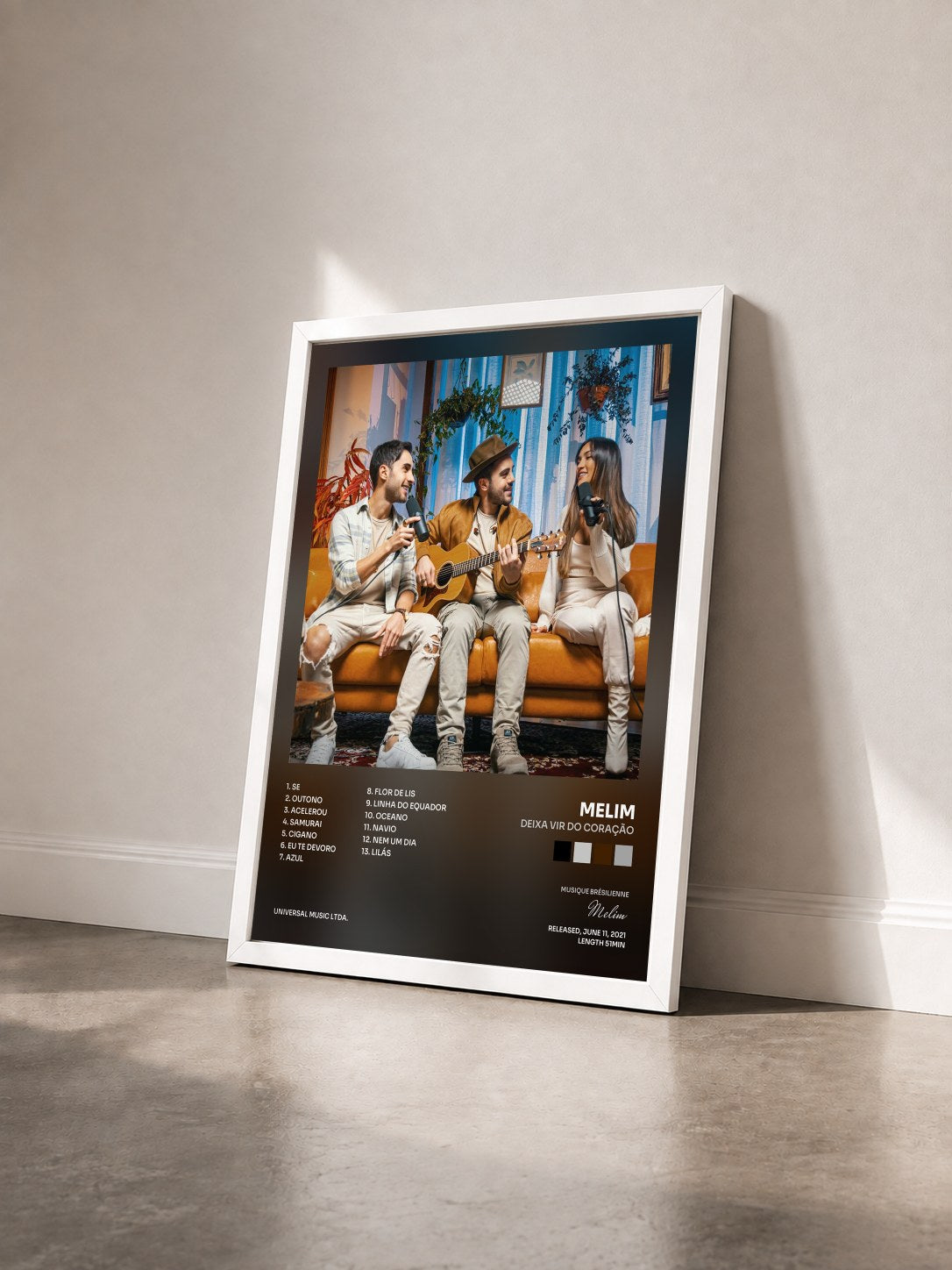 #blanc Tableau de l'album Deixa Vir Do Coração de Melim vu de trois quarts, cadre blanc