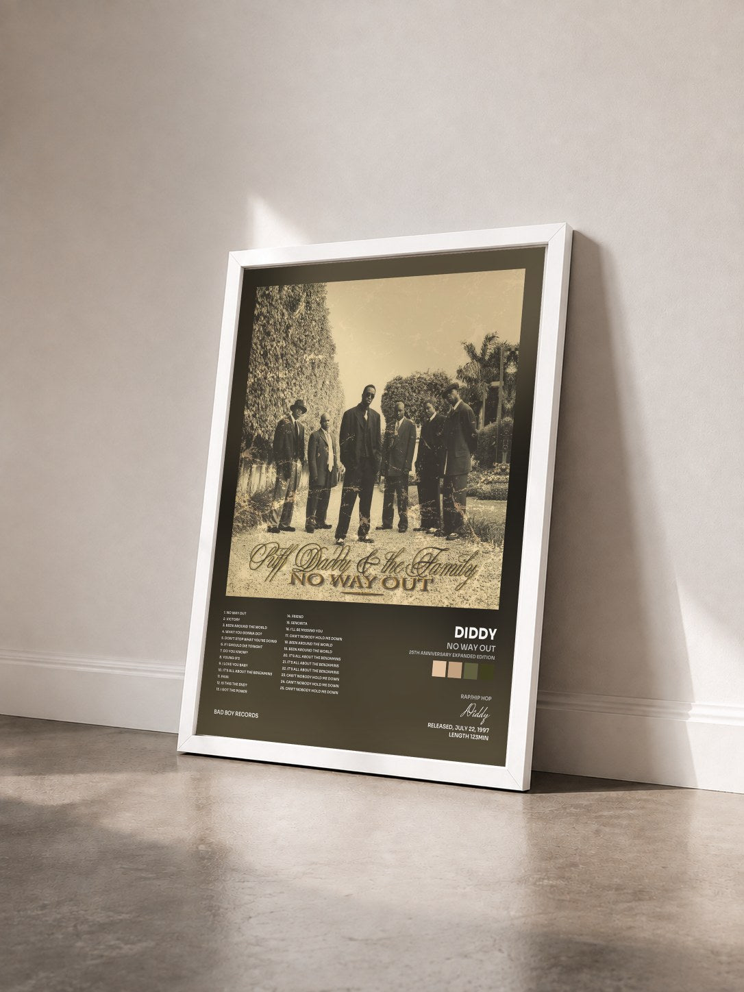 #blanc Tableau de l'album No Way Out (25th Anniversary Expanded Edition) de Diddy vu de trois quarts, cadre blanc
