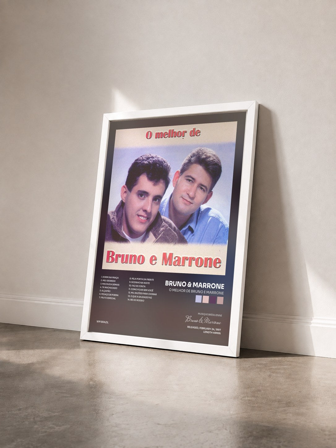 #blanc Tableau de l'album O melhor de Bruno e Marrone de Bruno & Marrone vu de trois quarts, cadre blanc