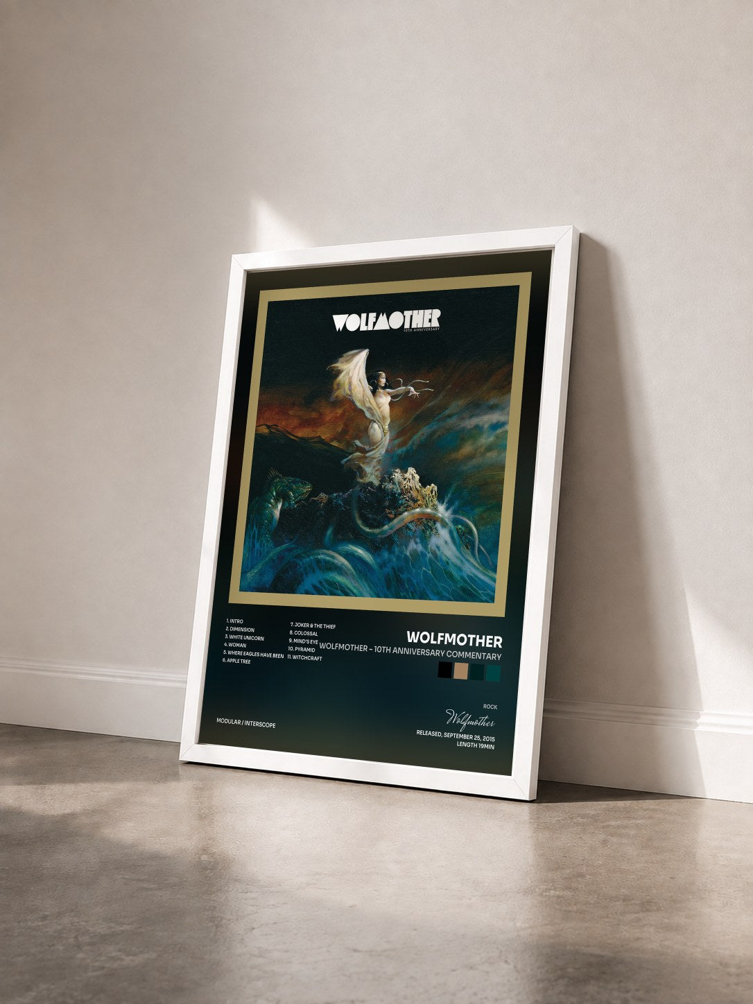 #blanc Tableau de l'album Wolfmother – 10th Anniversary Commentary de Wolfmother vu de trois quarts, cadre blanc