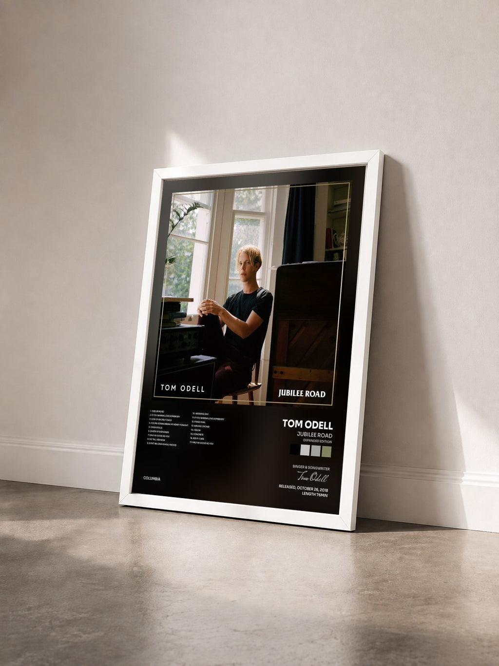 #blanc Tableau de l'album Jubilee Road (Expanded Edition) de Tom Odell vu de trois quarts, cadre blanc