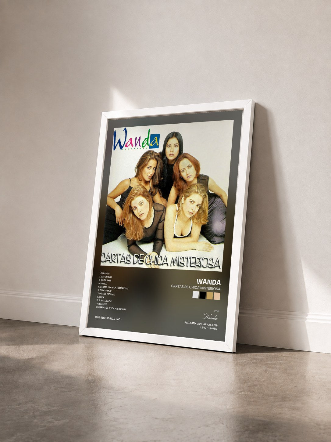 #blanc Tableau de l'album Cartas De Chica Misteriosa de Wanda vu de trois quarts, cadre blanc