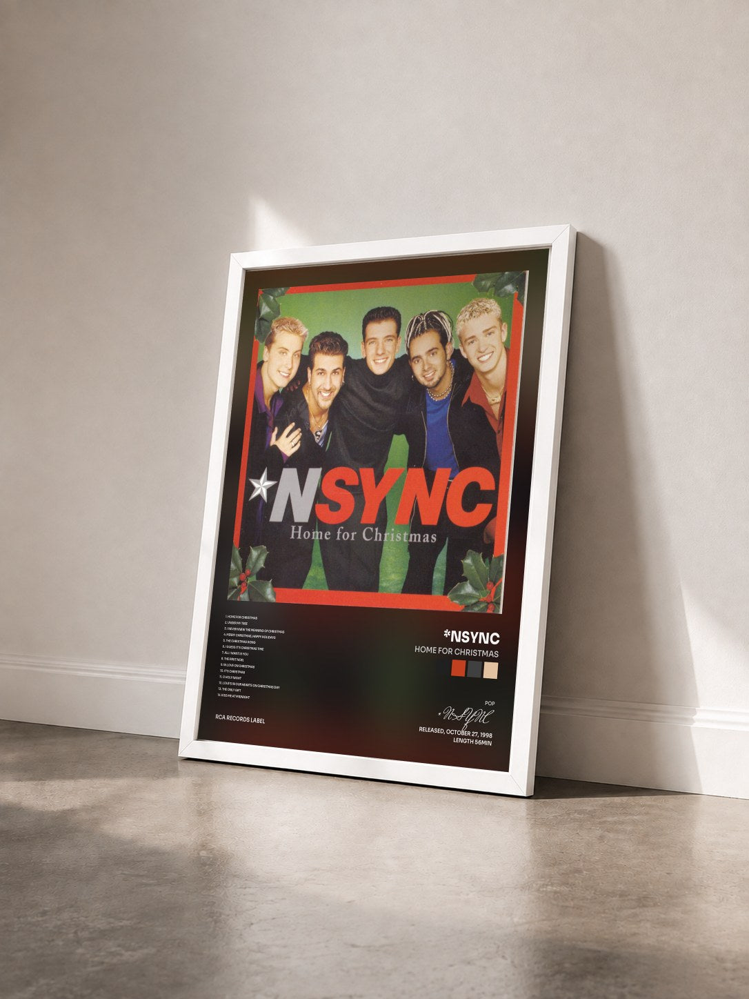 #blanc Tableau de l'album Home For Christmas de *NSYNC vu de trois quarts, cadre blanc