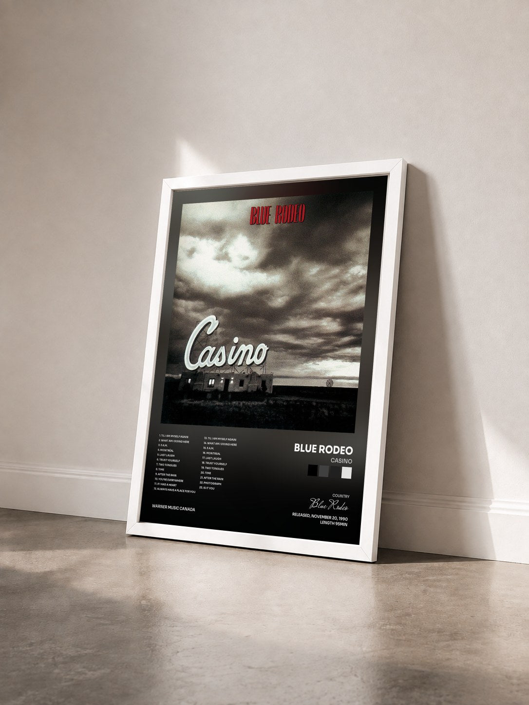 #blanc Tableau de l'album Casino de Blue Rodeo vu de trois quarts, cadre blanc