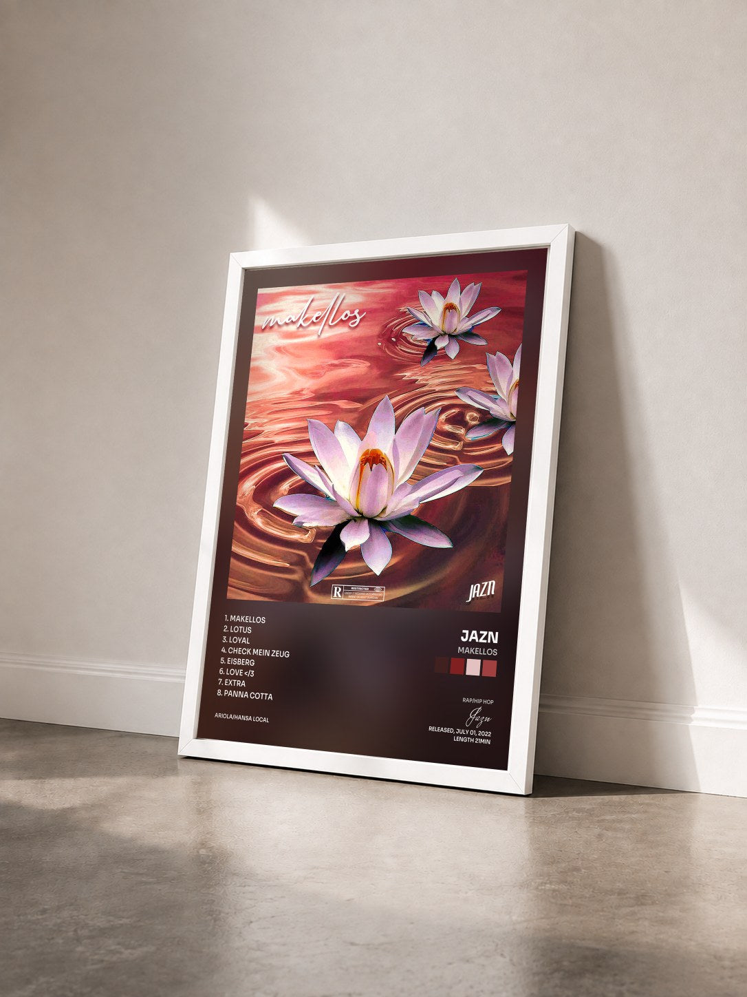 #blanc Tableau de l'album Makellos de Jazn vu de trois quarts, cadre blanc