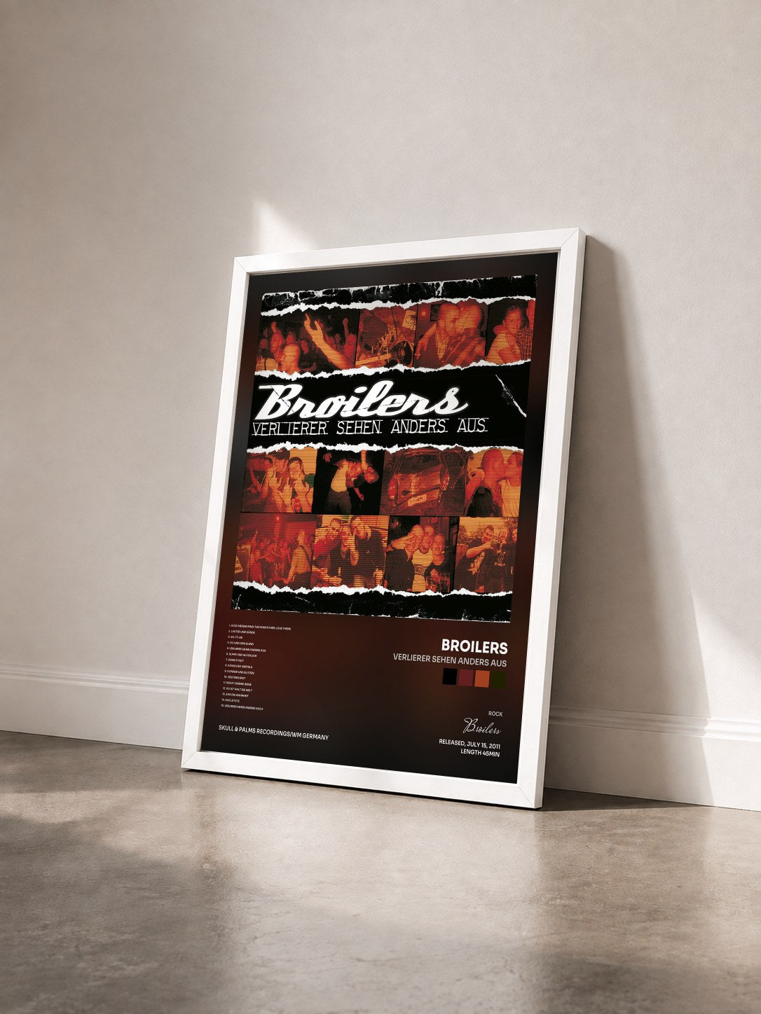 #blanc Tableau de l'album Verlierer sehen anders aus de Broilers vu de trois quarts, cadre blanc