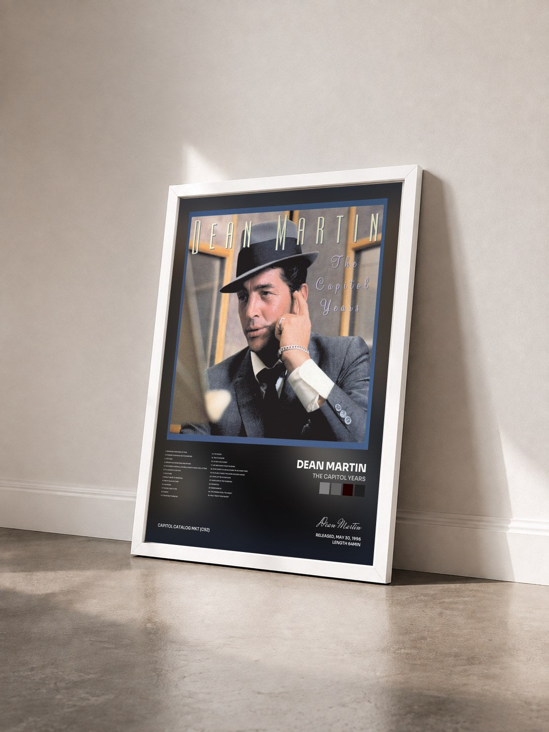 #blanc Tableau de l'album The Capitol Years de Dean Martin vu de trois quarts, cadre blanc