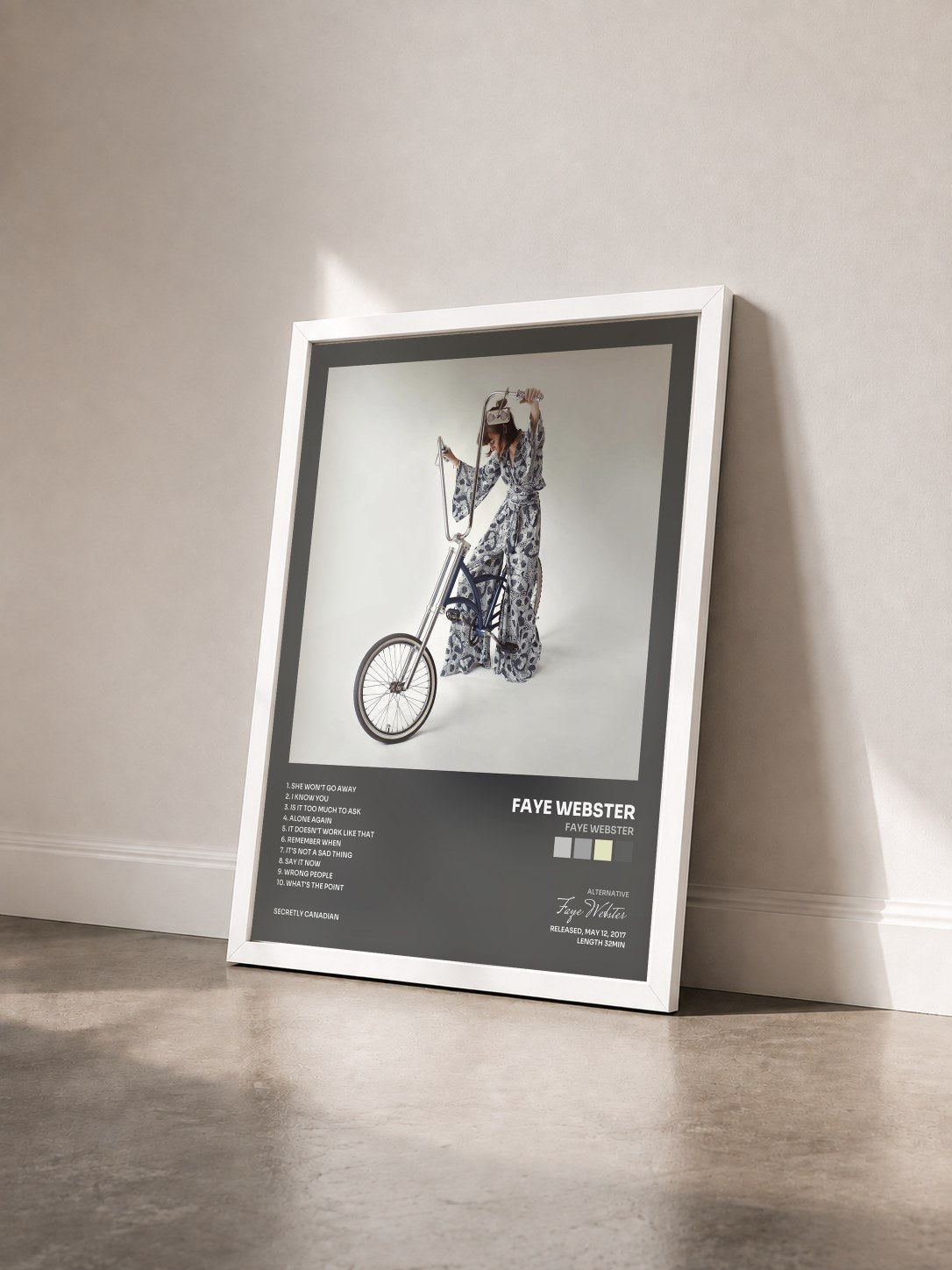 #blanc Tableau de l'album Faye Webster de Faye Webster vu de trois quarts, cadre blanc