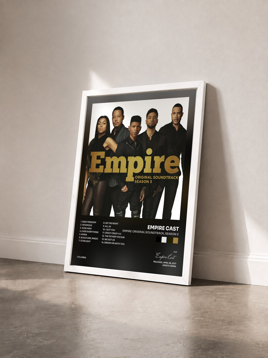 #blanc Tableau de l'album Empire: Original Soundtrack, Season 3 de Empire Cast vu de trois quarts, cadre blanc
