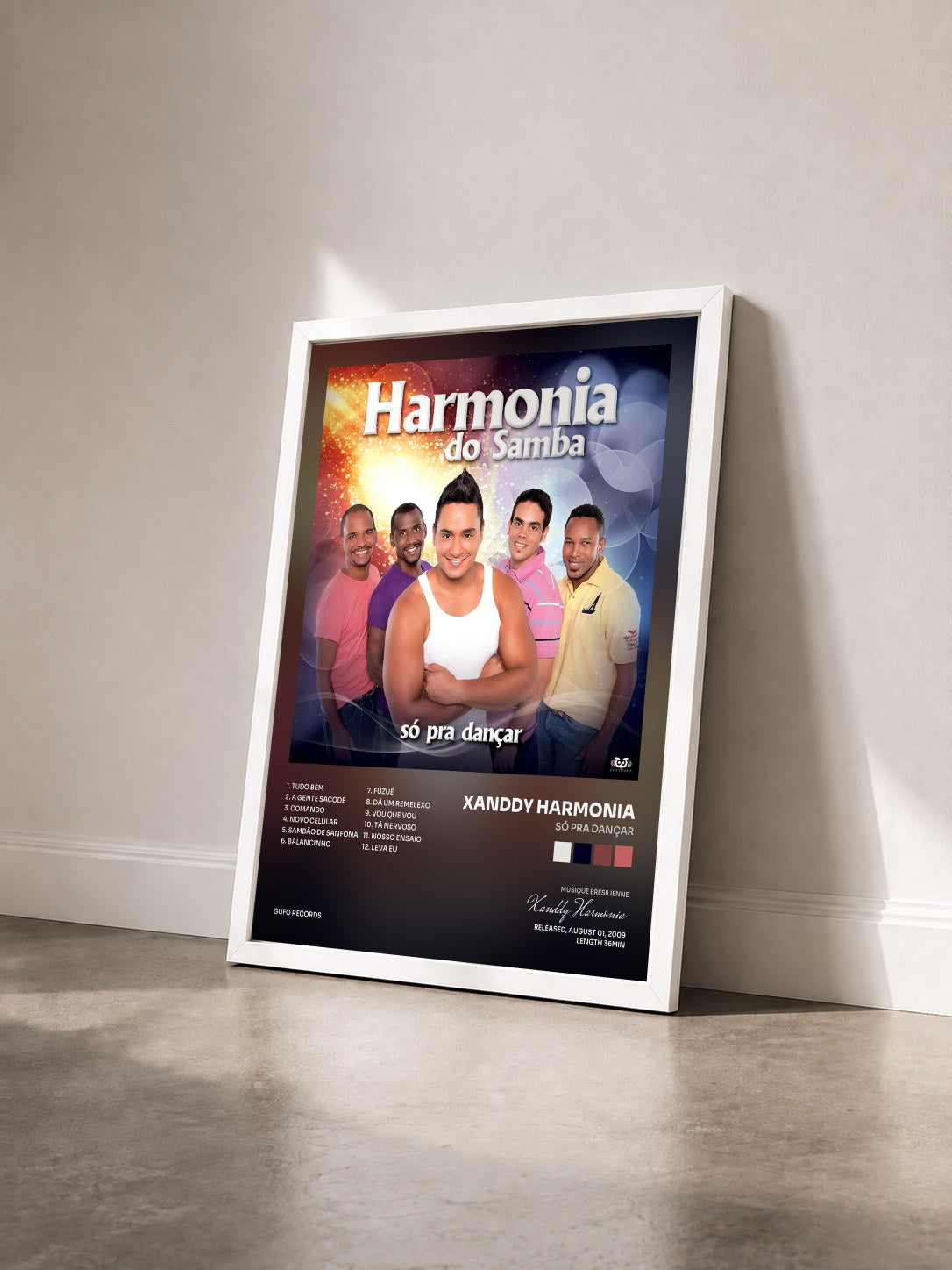 #blanc Tableau de l'album Só Pra Dançar de Xanddy Harmonia vu de trois quarts, cadre blanc
