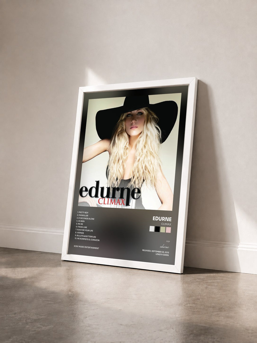 #blanc Tableau de l'album Climax de edurne vu de trois quarts, cadre blanc
