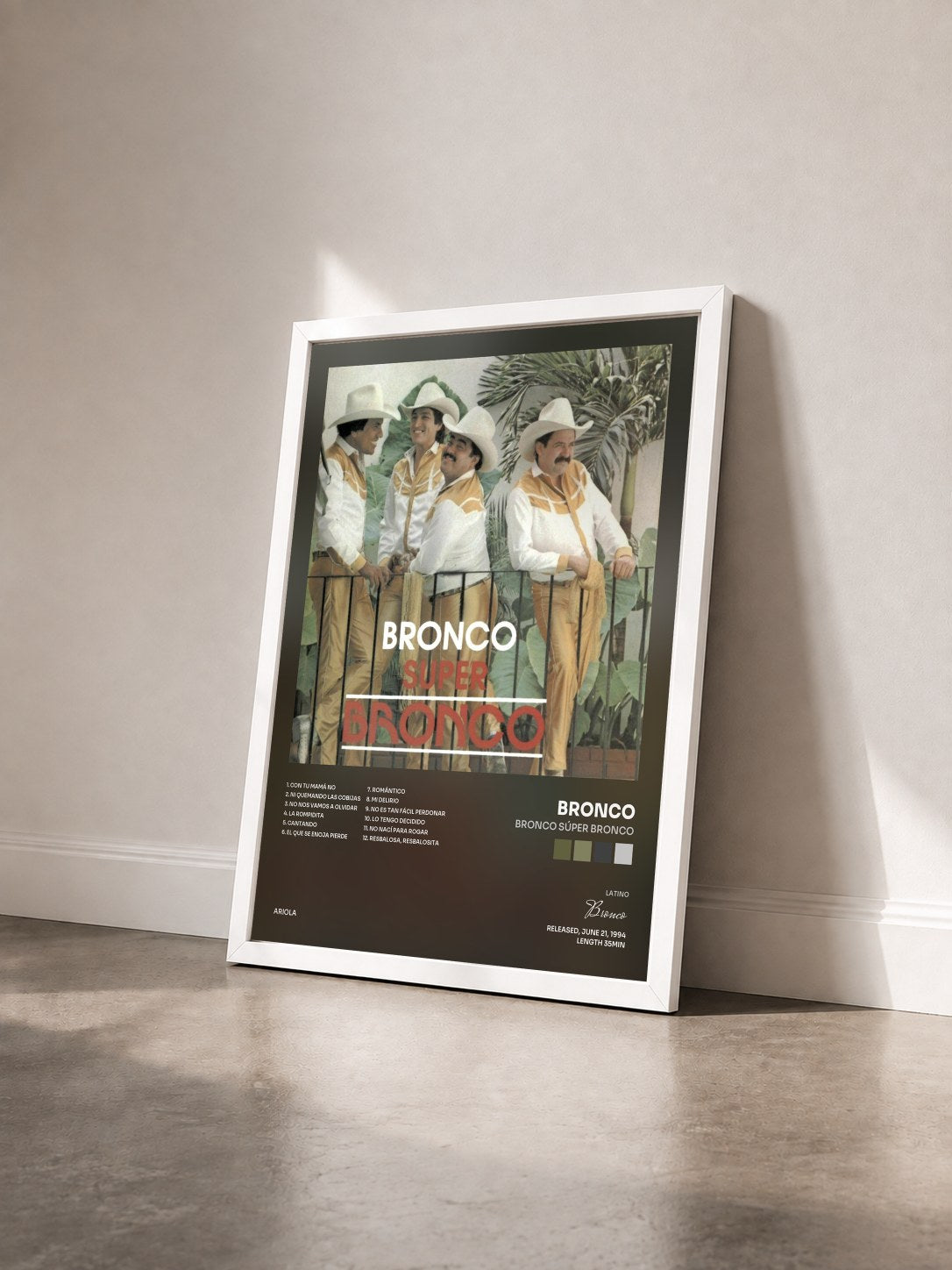#blanc Tableau de l'album Bronco Súper Bronco de Bronco vu de trois quarts, cadre blanc