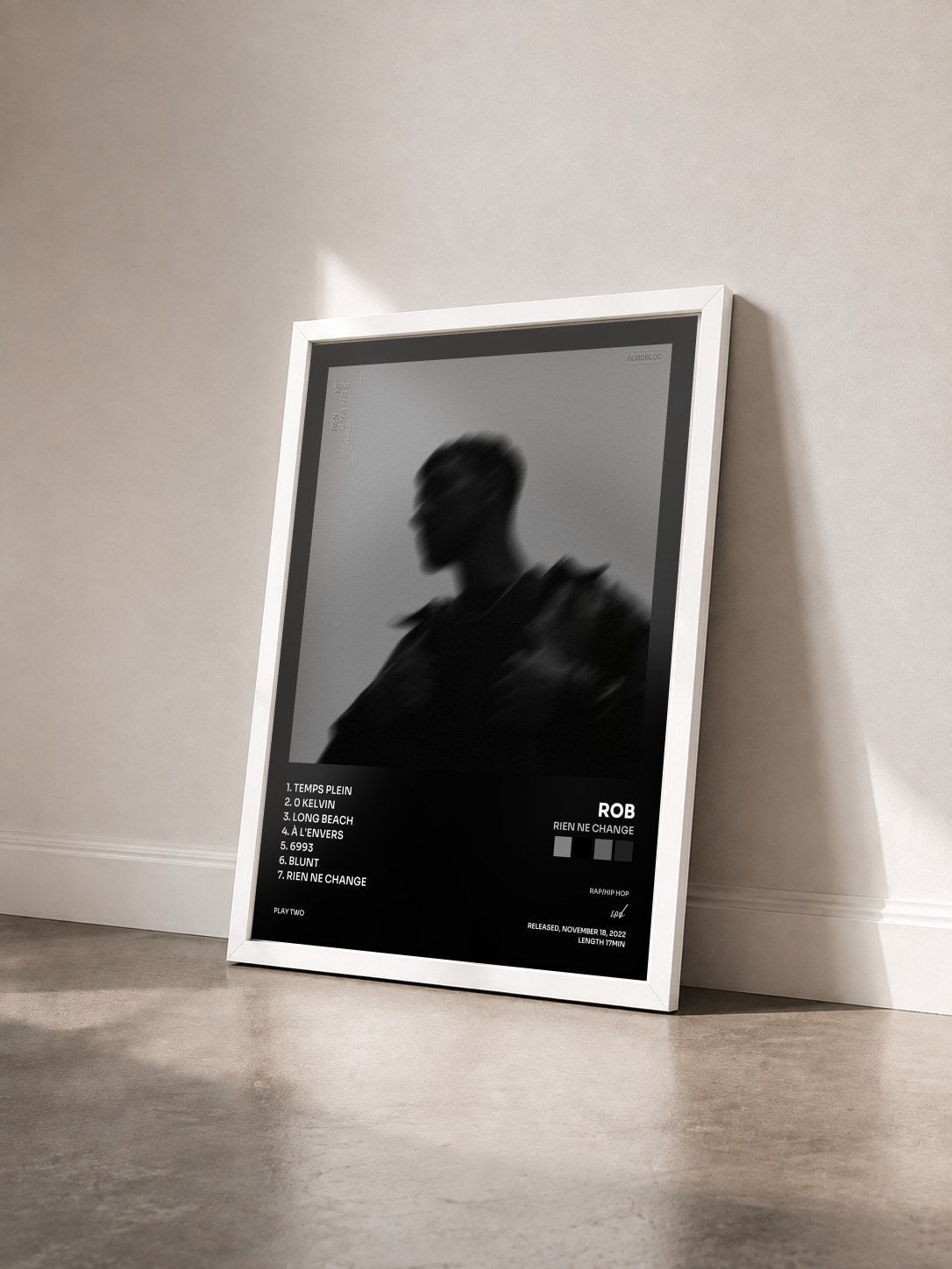 #blanc Tableau de l'album Rien ne change de rob vu de trois quarts, cadre blanc