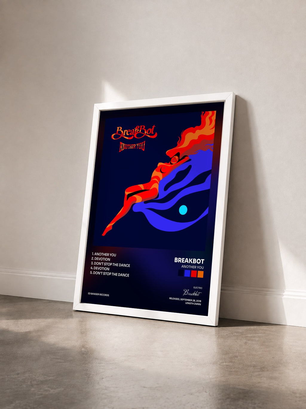 #blanc Tableau de l'album Another You de Breakbot vu de trois quarts, cadre blanc