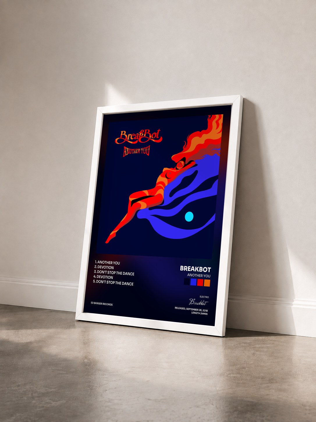 #blanc Tableau de l'album Another You de Breakbot vu de trois quarts, cadre blanc
