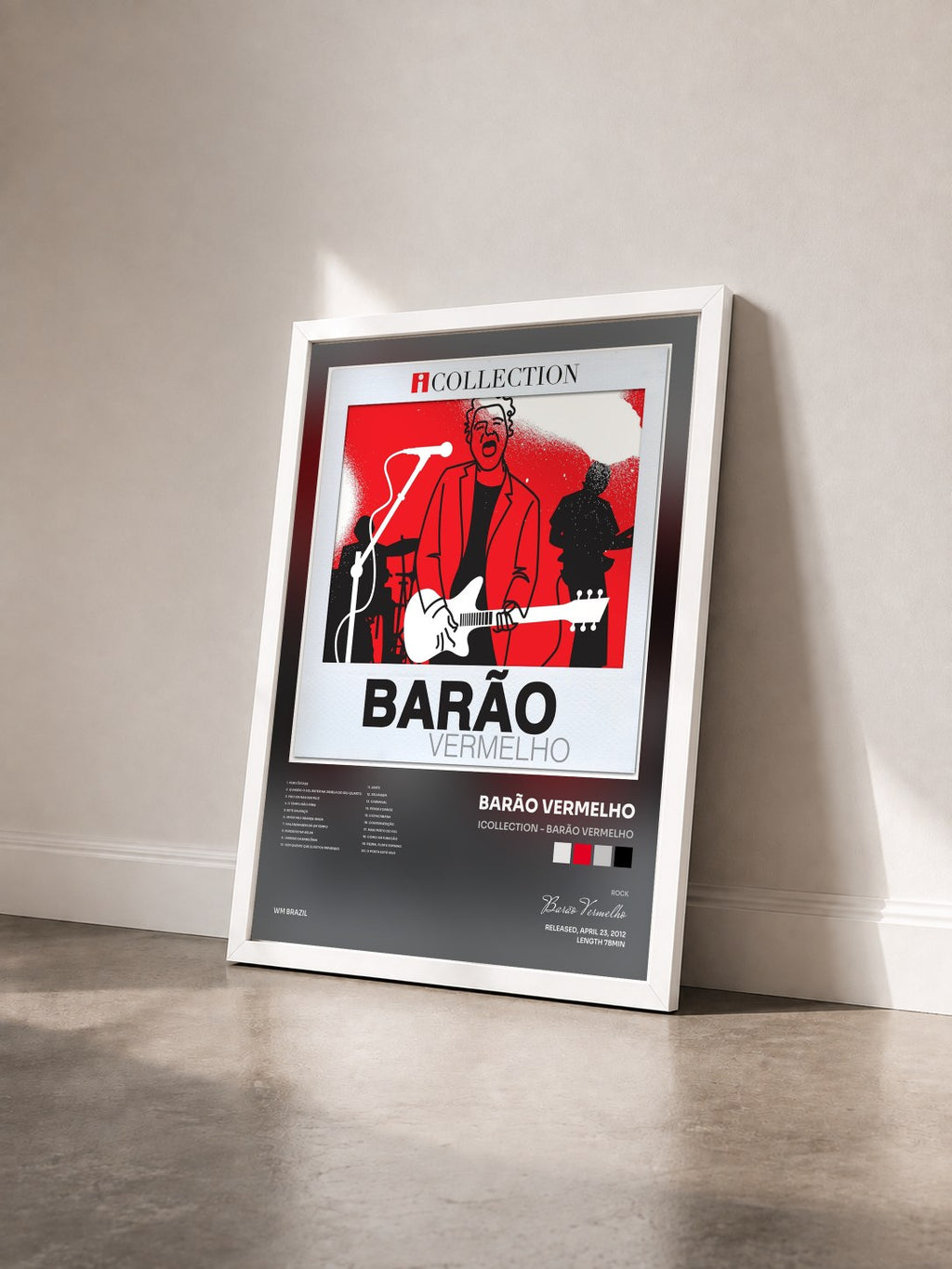 #blanc Tableau de l'album iCollection - Barão Vermelho de Barão Vermelho vu de trois quarts, cadre blanc