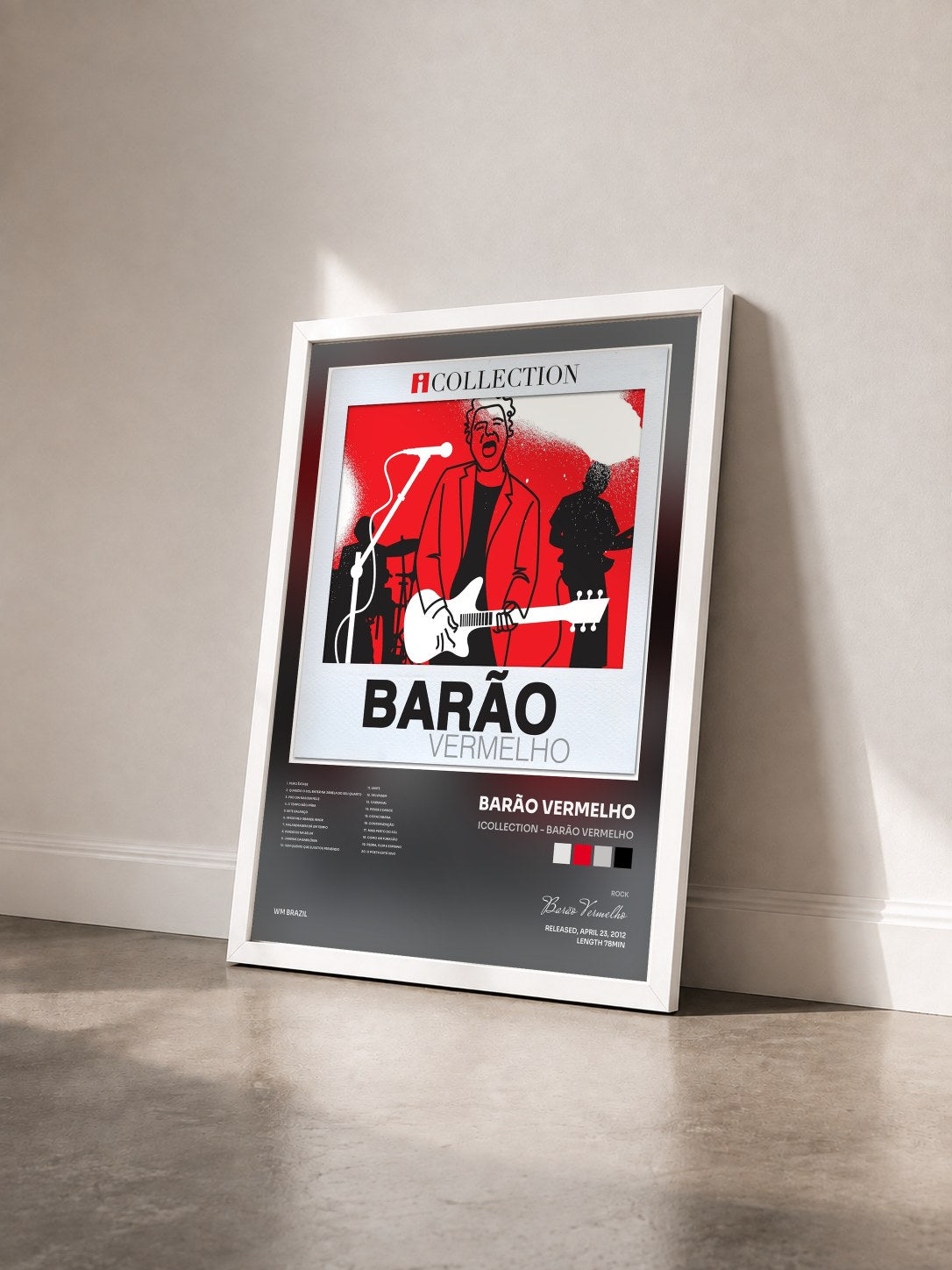 #blanc Tableau de l'album iCollection - Barão Vermelho de Barão Vermelho vu de trois quarts, cadre blanc
