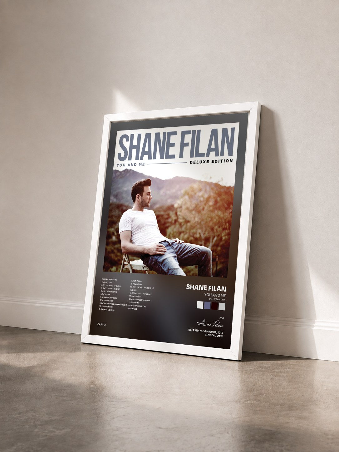 #blanc Tableau de l'album You And Me (Deluxe Edition) de Shane Filan vu de trois quarts, cadre blanc