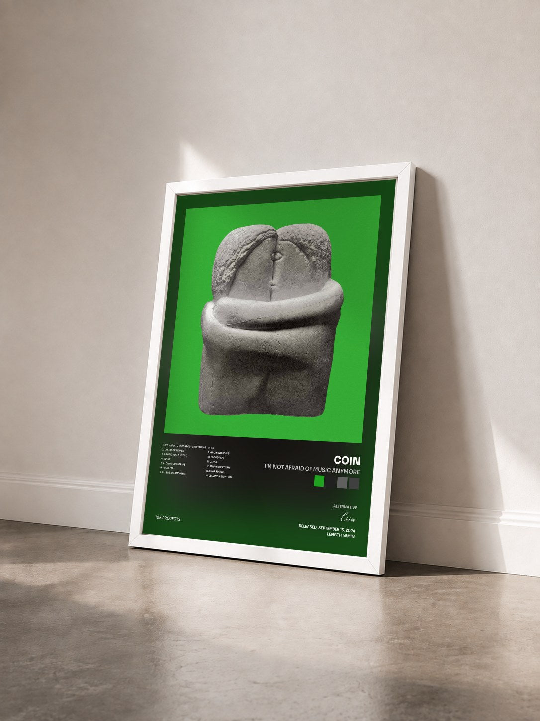 #blanc Tableau de l'album I'm Not Afraid Of Music Anymore de Coin vu de trois quarts, cadre blanc