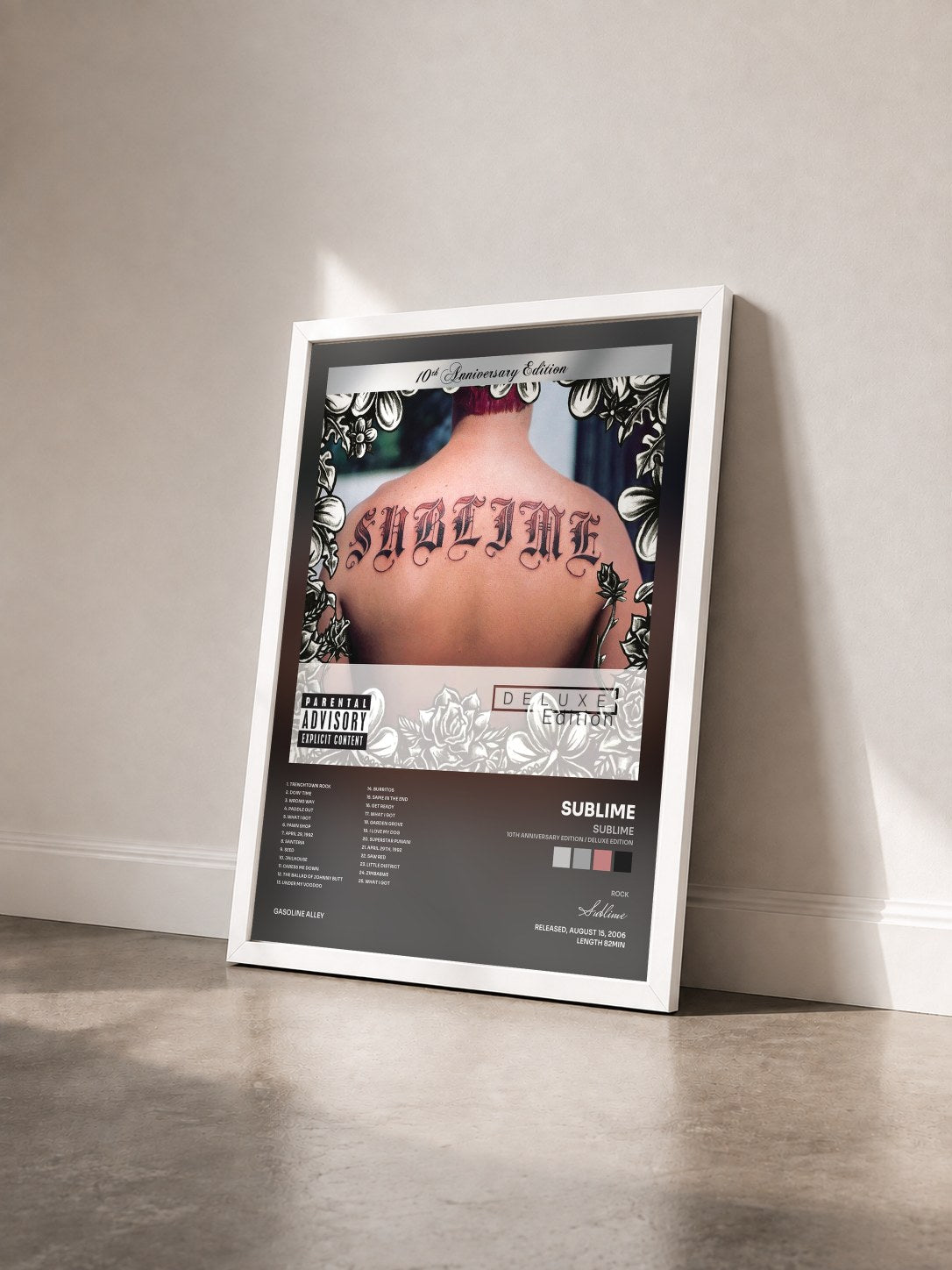 #blanc Tableau de l'album Sublime (10th Anniversary Edition / Deluxe Edition) de Sublime vu de trois quarts, cadre blanc