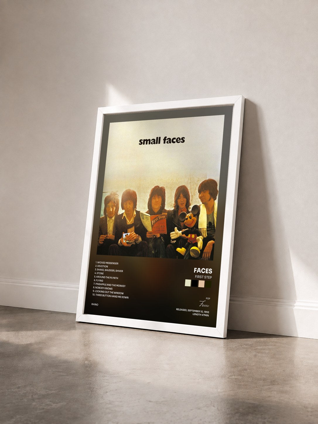 #blanc Tableau de l'album First Step de Faces vu de trois quarts, cadre blanc