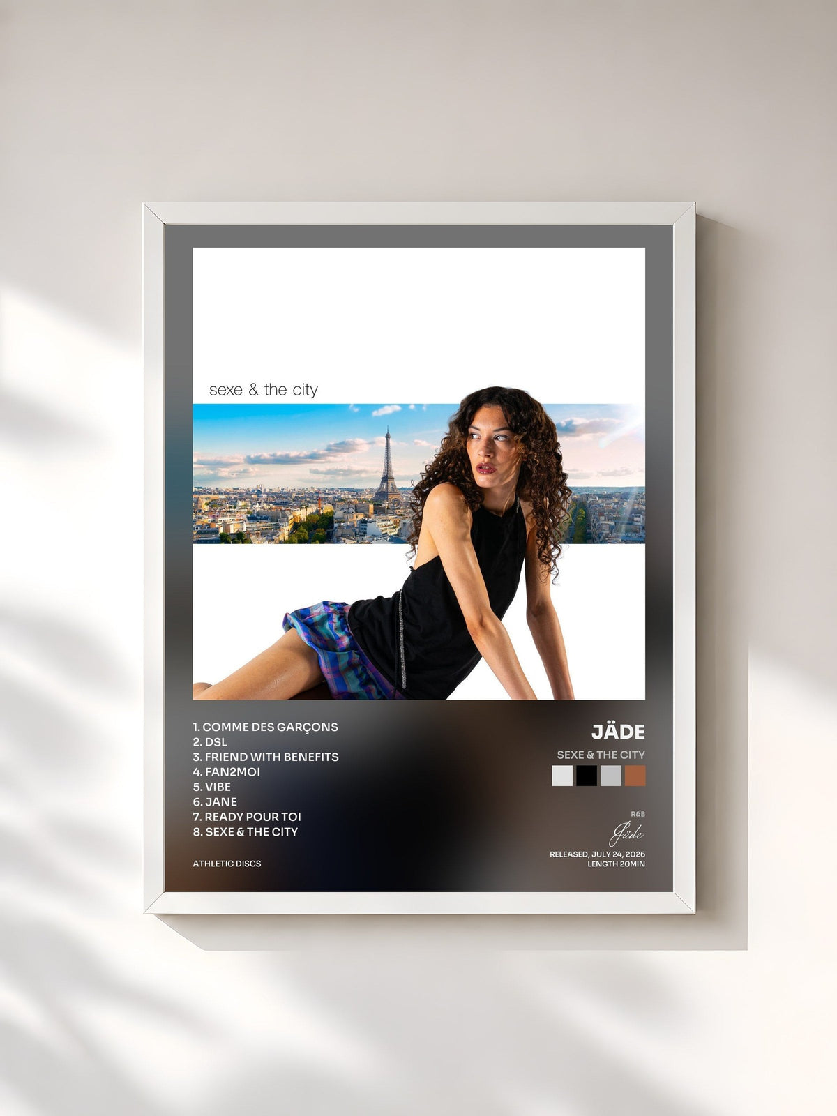 #blanc Tableau de l'album Sexe & the city de Jäde, cadre blanc, imprimé et encadré en France