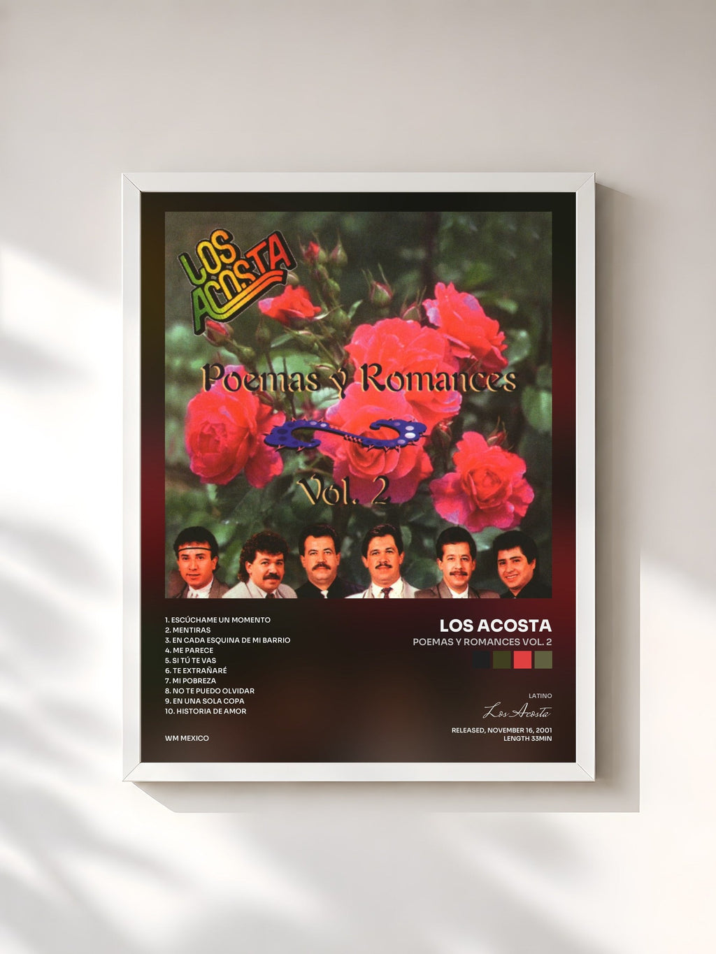 #blanc Poemas y Romances Vol. 2 di Los Acosta in stampa incorniciata, cornice bianca, stampata e incorniciata in Francia