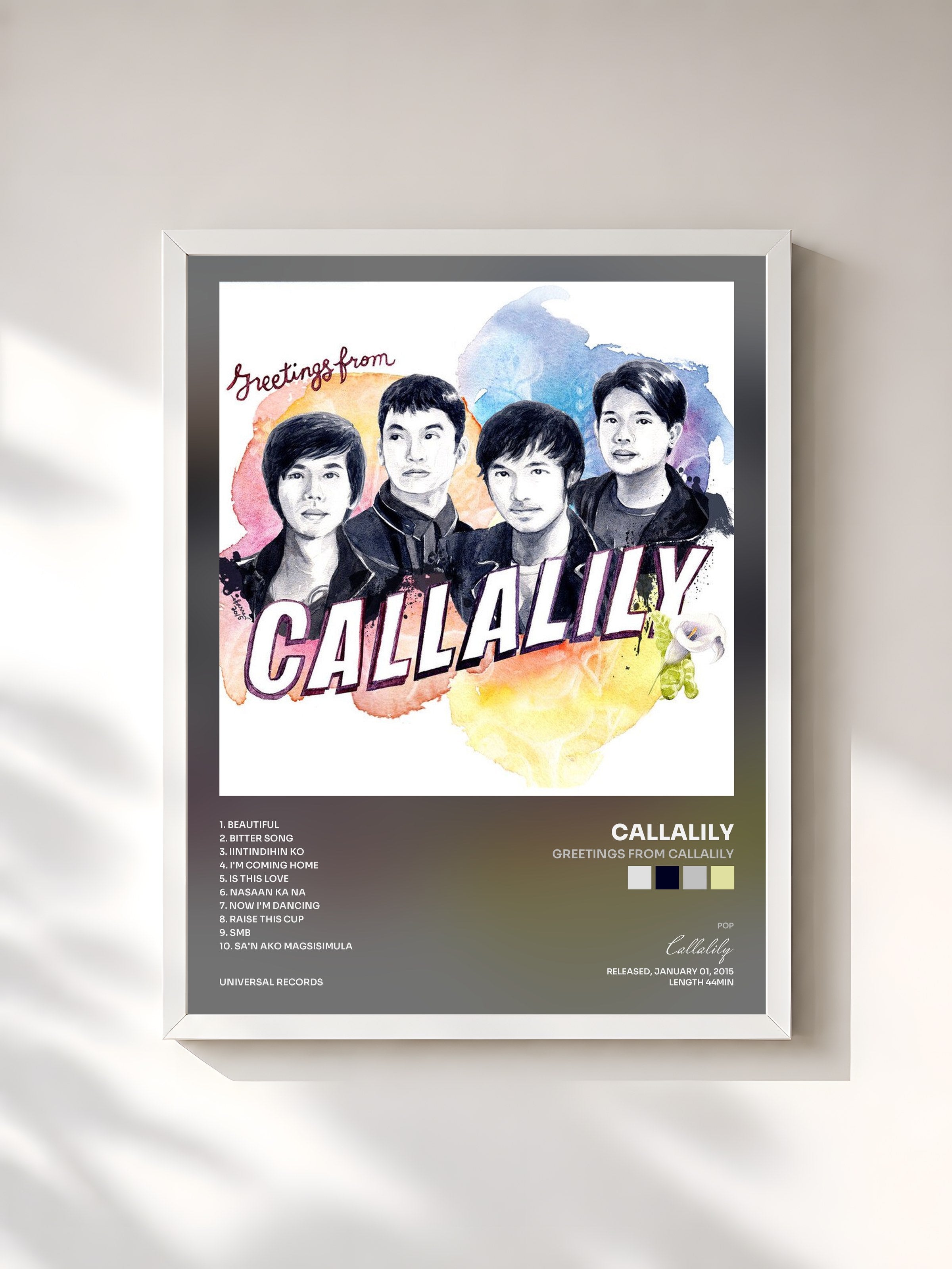 #blanc Tableau de l'album Greetings from Callalily de Callalily, cadre blanc, imprimé et encadré en France
