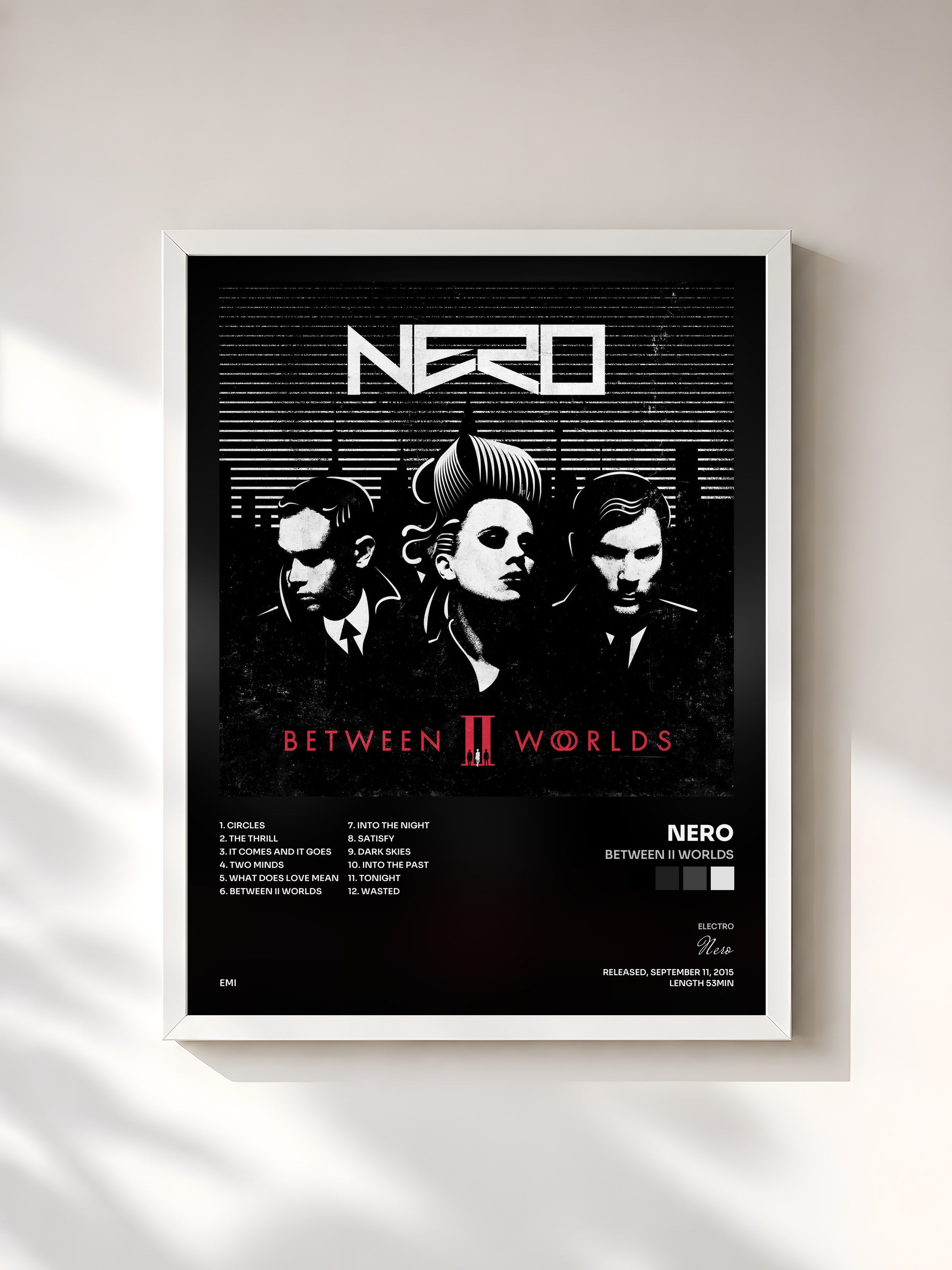 #blanc Tableau de l'album Between II Worlds de Nero, cadre blanc, imprimé et encadré en France