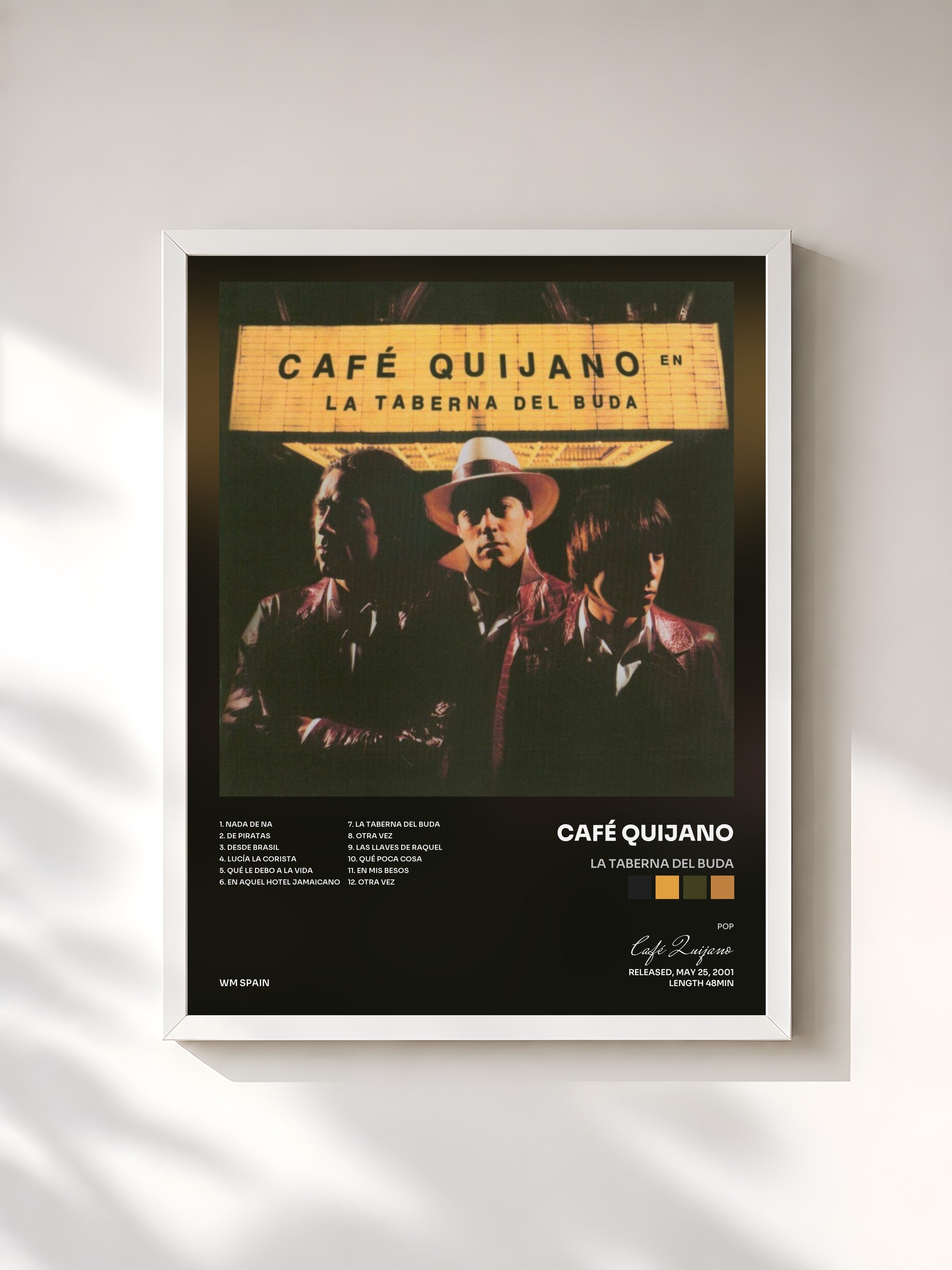 #blanc Tableau de l'album La taberna del Buda de Café Quijano, cadre blanc, imprimé et encadré en France