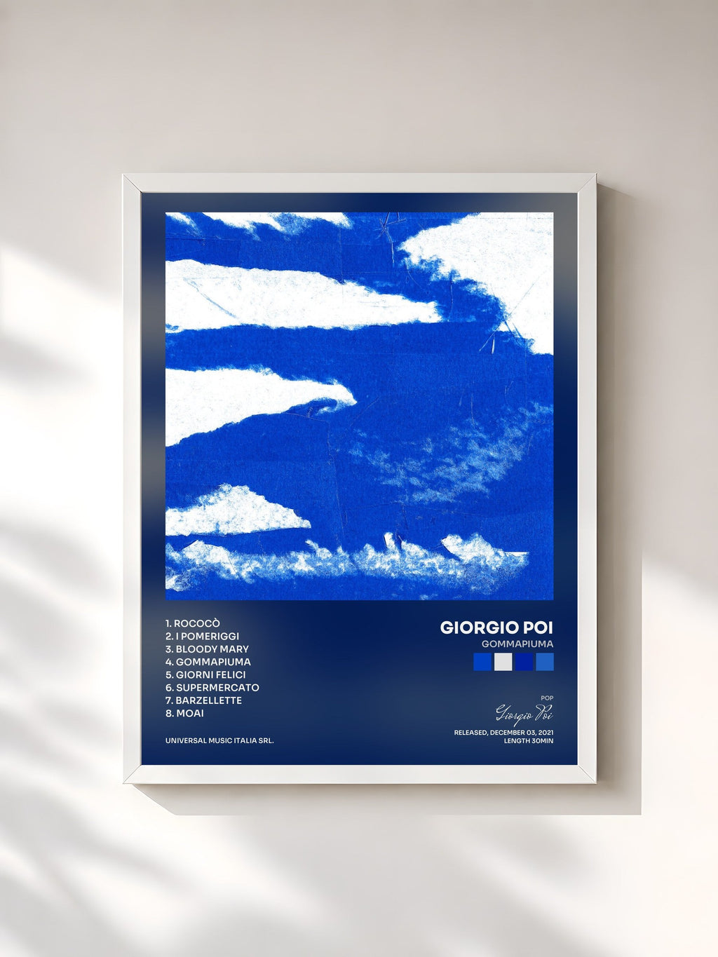 #blanc Gommapiuma by Giorgio Poi as a framed art print, white frame, printed and framed in France