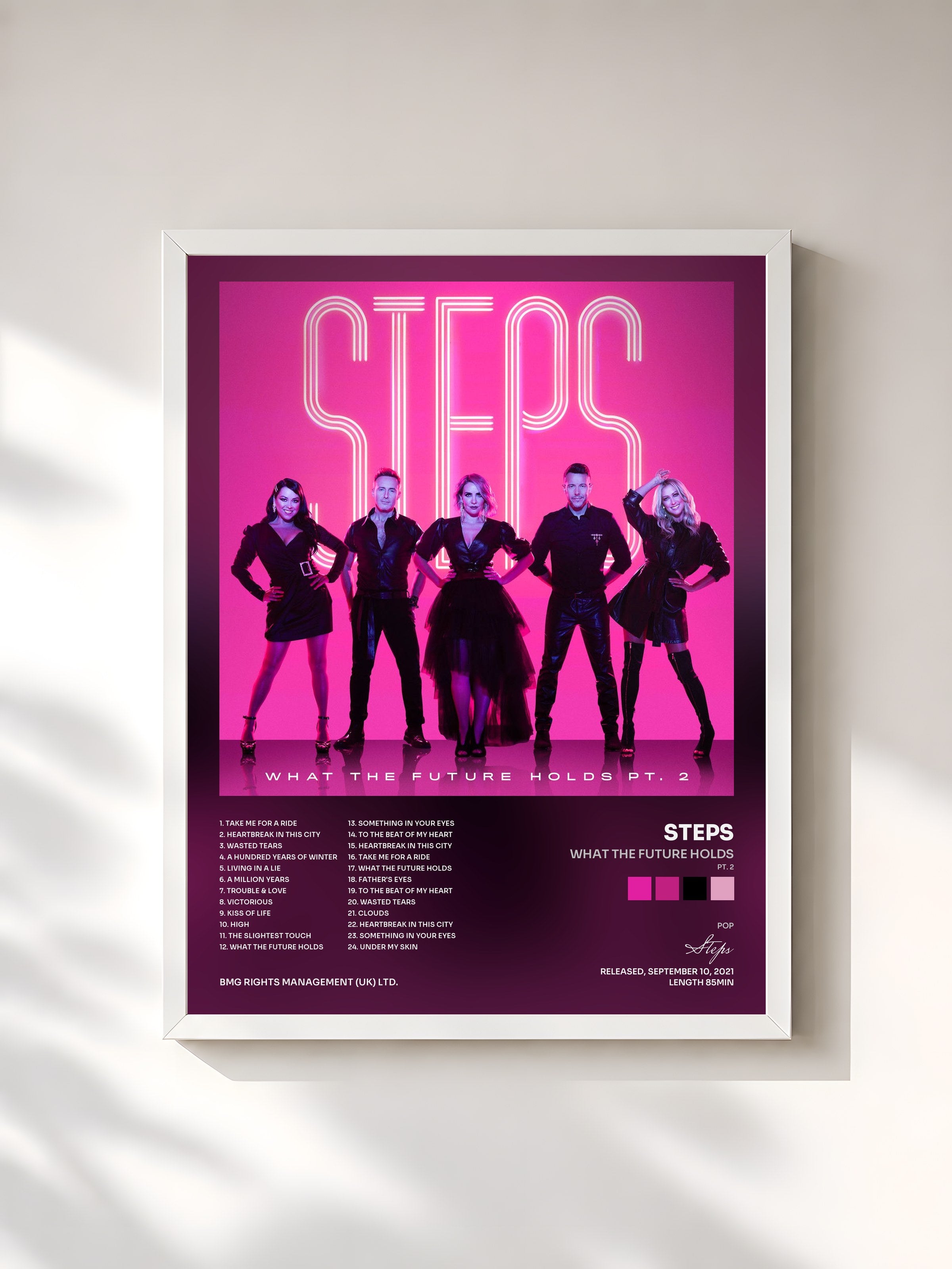 #blanc Tableau de l'album What the Future Holds (Pt. 2) de Steps, cadre blanc, imprimé et encadré en France