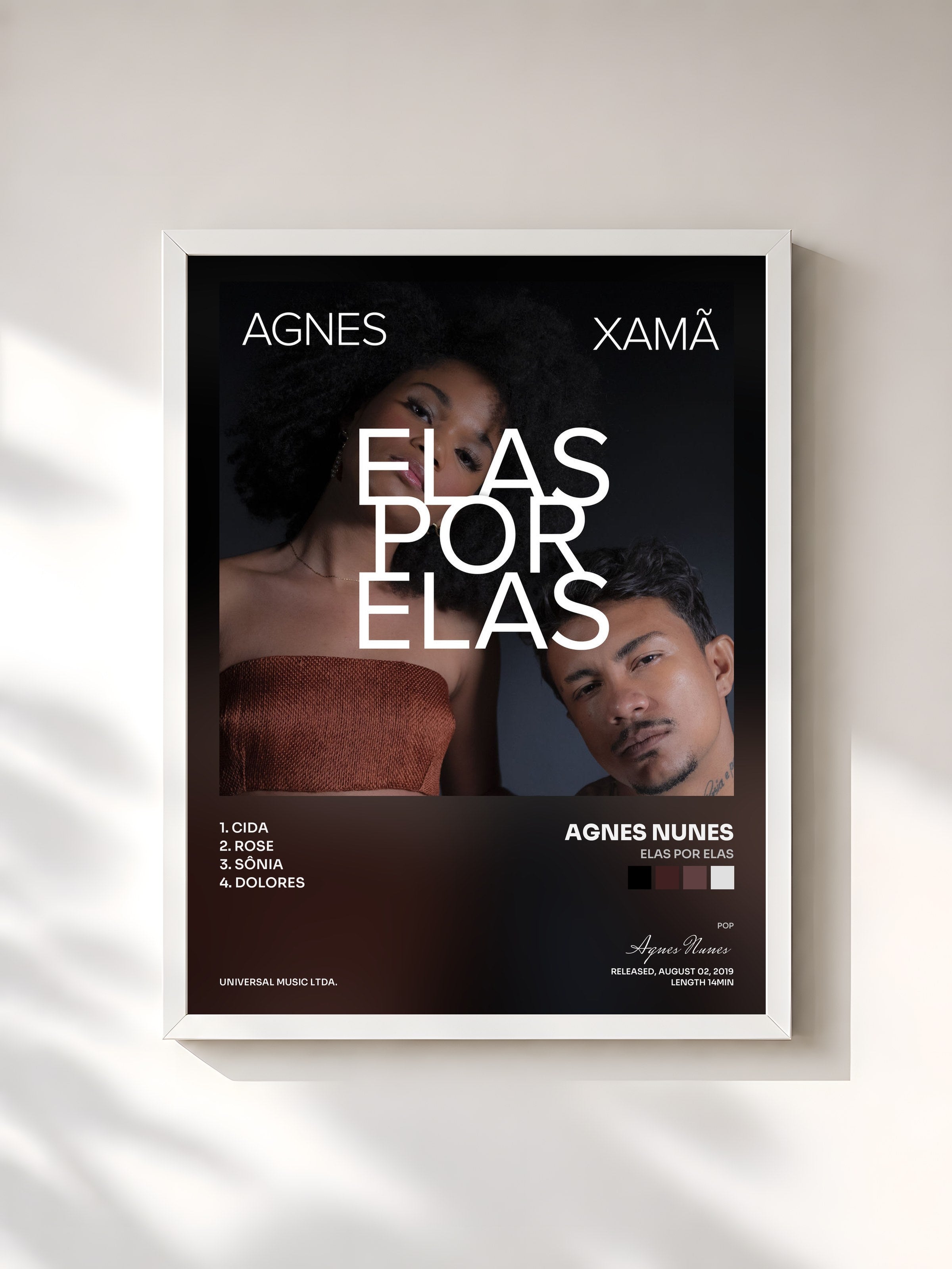 #blanc Tableau de l'album Elas Por Elas de Agnes Nunes, cadre blanc, imprimé et encadré en France