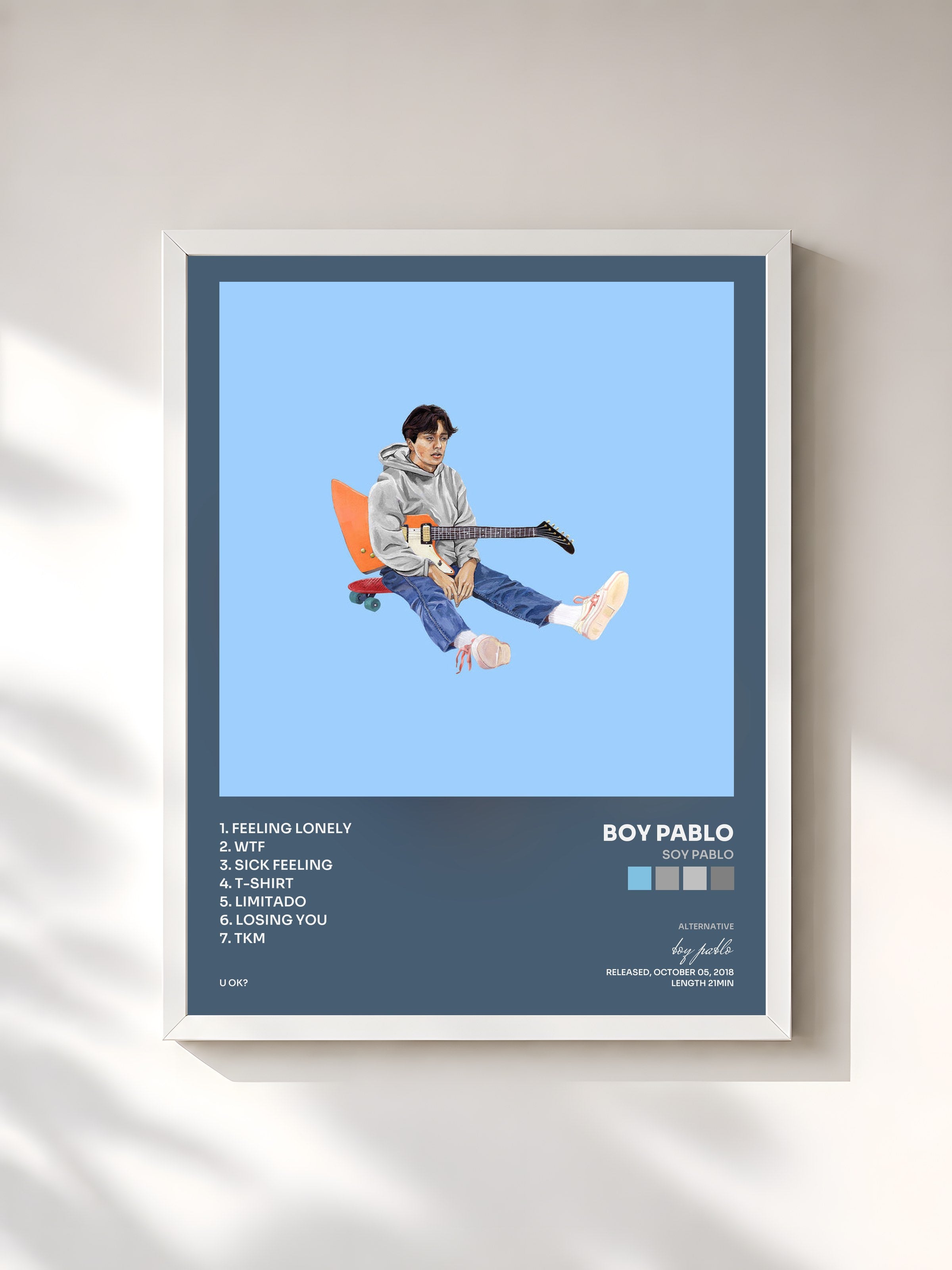 #blanc Tableau de l'album Soy Pablo de boy pablo, cadre blanc, imprimé et encadré en France