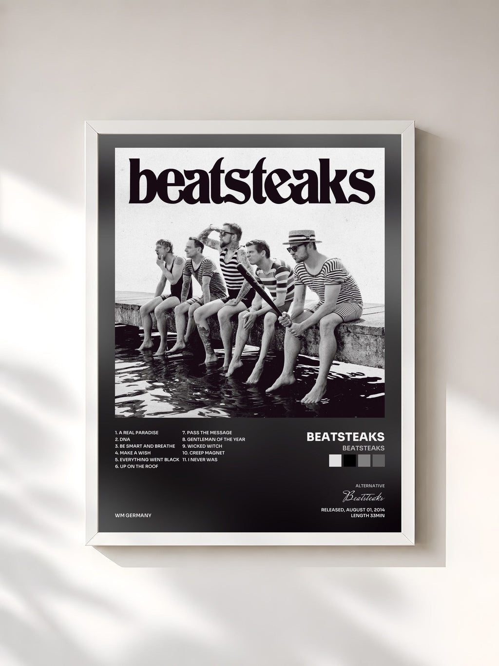 #blanc Beatsteaks by Beatsteaks as a framed art print, white frame, printed and framed in France