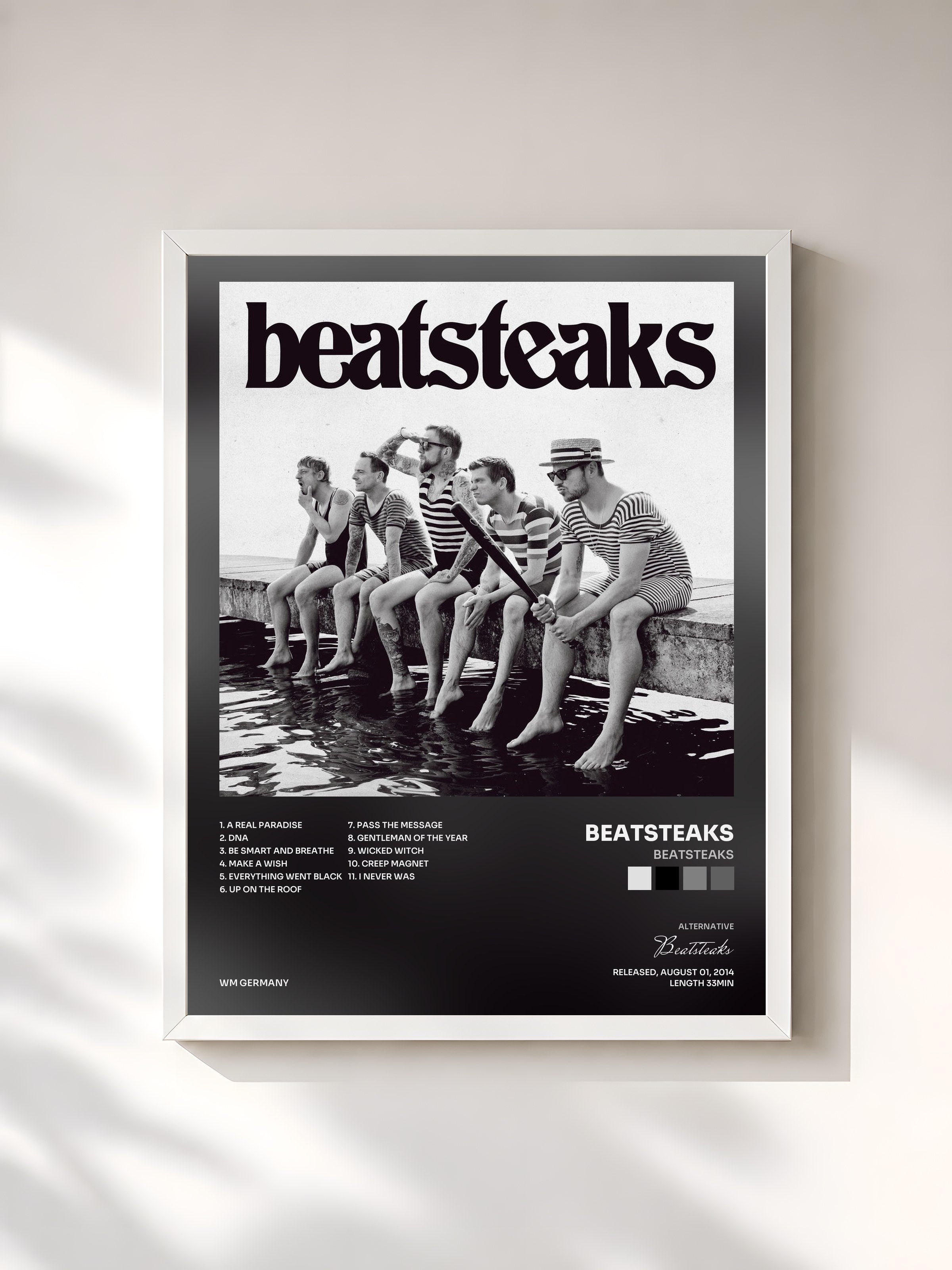 #blanc Tableau de l'album Beatsteaks de Beatsteaks, cadre blanc, imprimé et encadré en France
