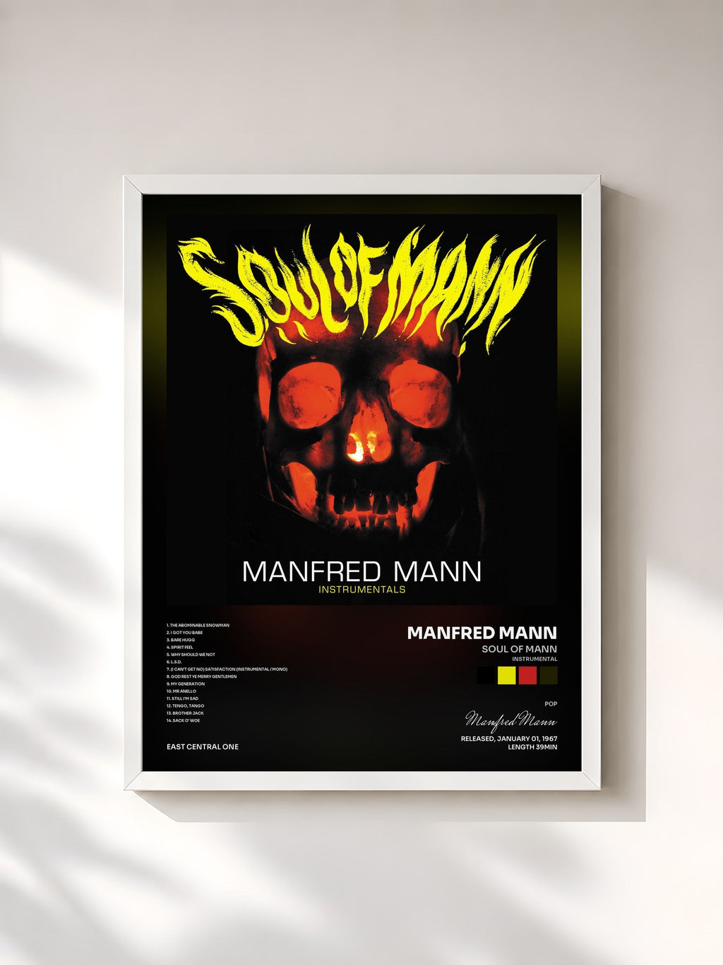 #blanc Soul of Mann (Instrumental) [Mono] von Manfred Mann als gerahmter Kunstdruck, weißer Rahmen, gedruckt und gerahmt in Frankreich