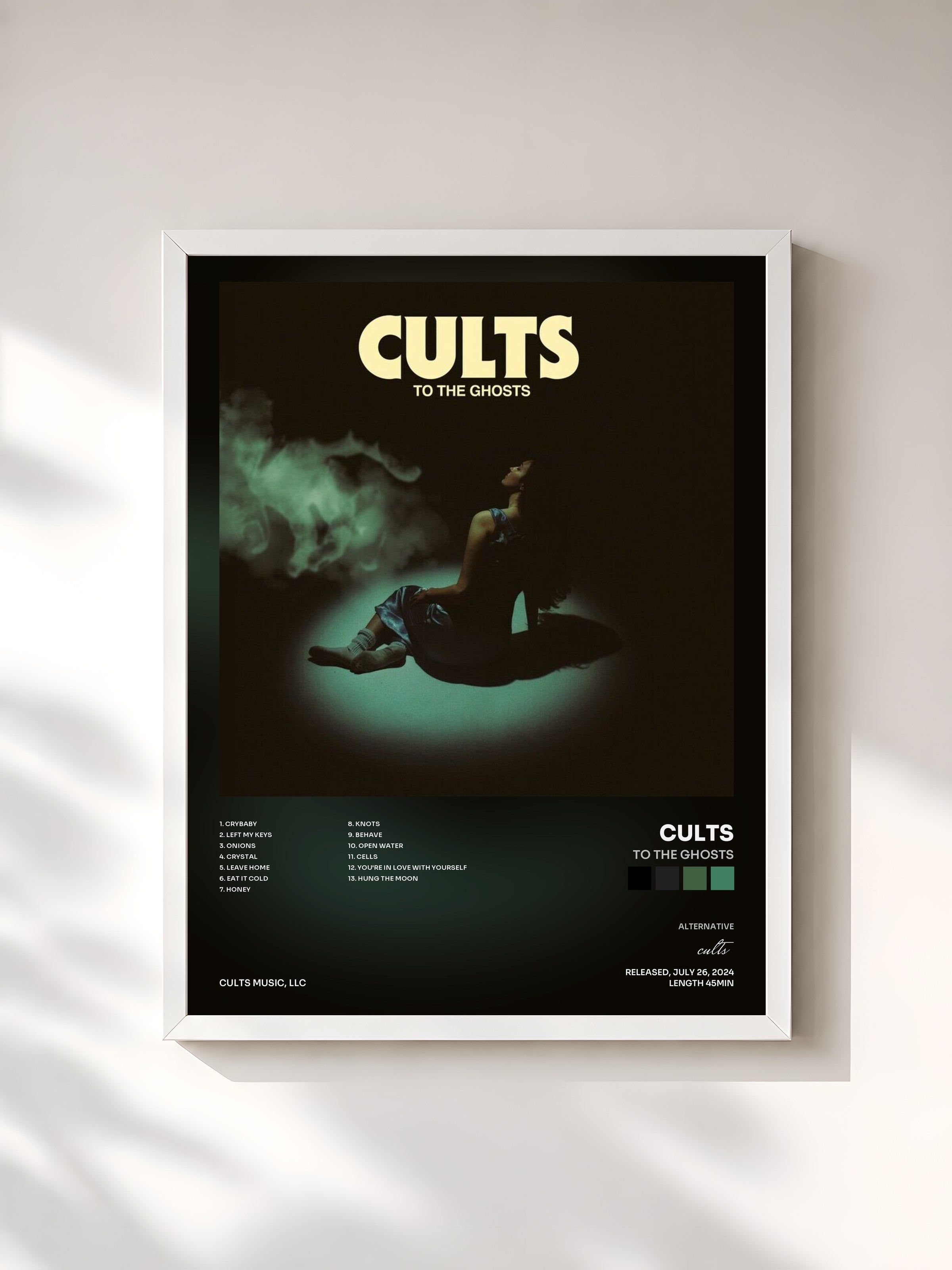 #blanc Tableau de l'album To the Ghosts de cults, cadre blanc, imprimé et encadré en France