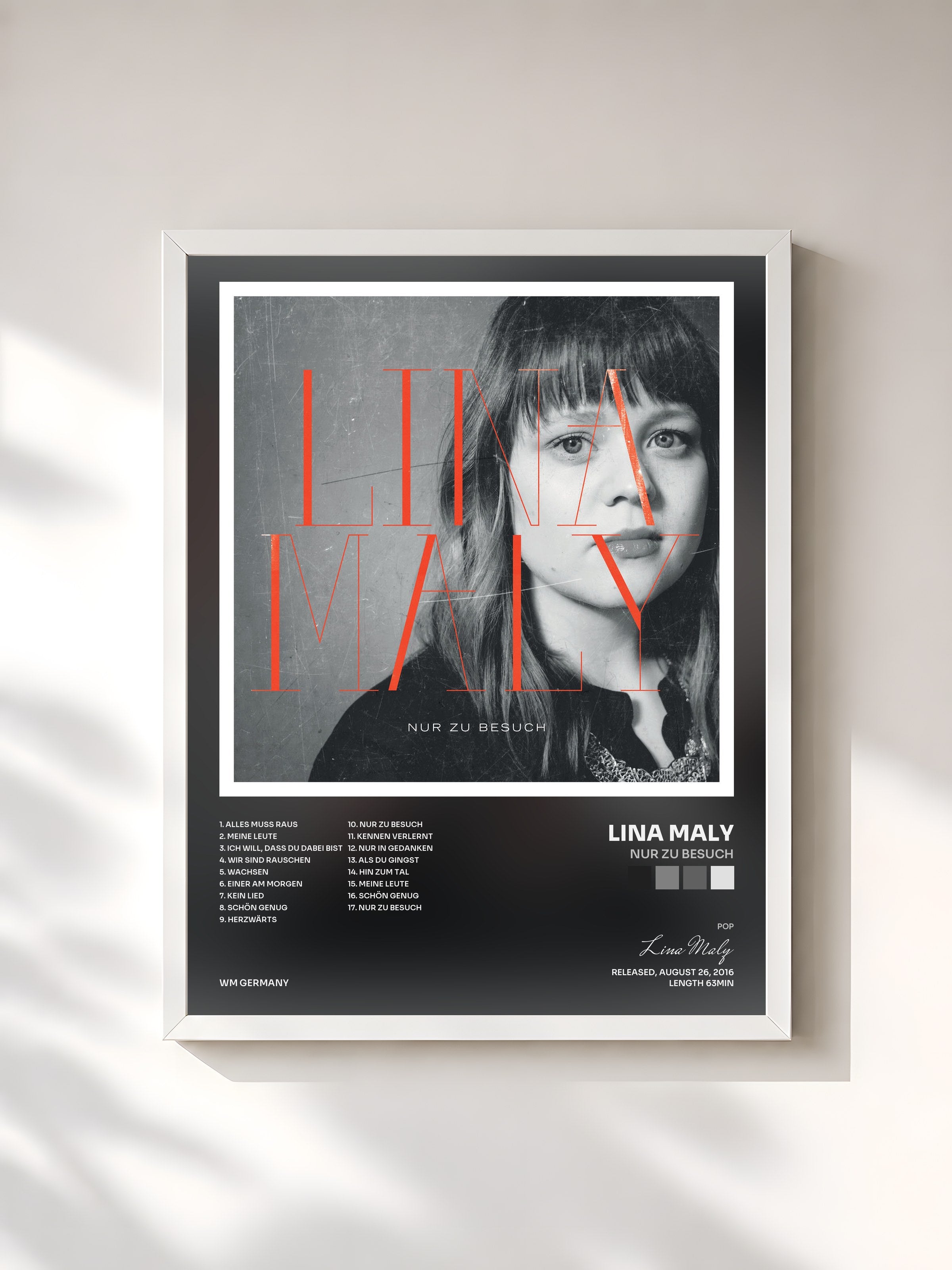 #blanc Tableau de l'album Nur zu Besuch de Lina Maly, cadre blanc, imprimé et encadré en France