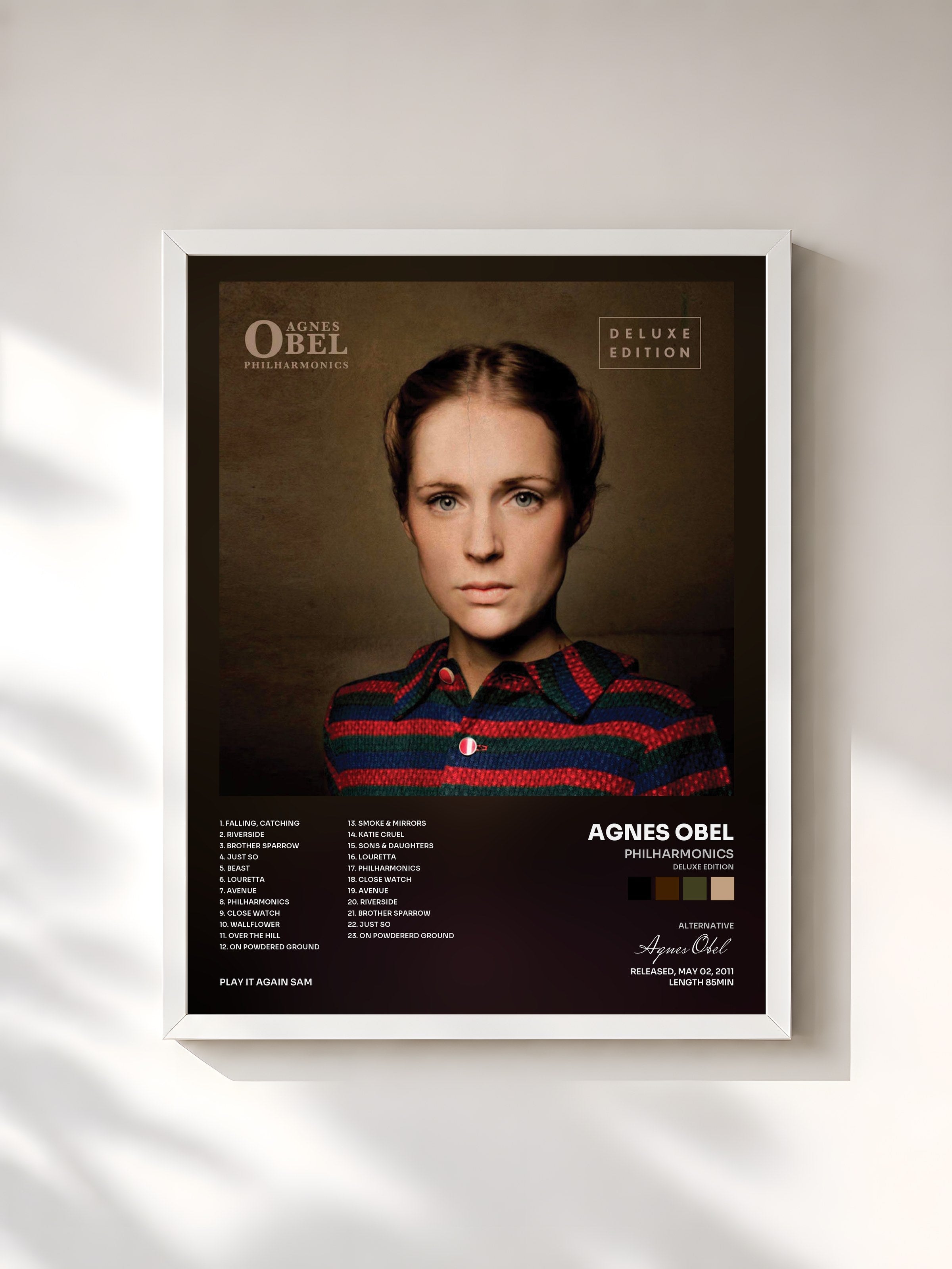 #blanc Tableau de l'album Philharmonics (Deluxe Edition) de Agnes Obel, cadre blanc, imprimé et encadré en France